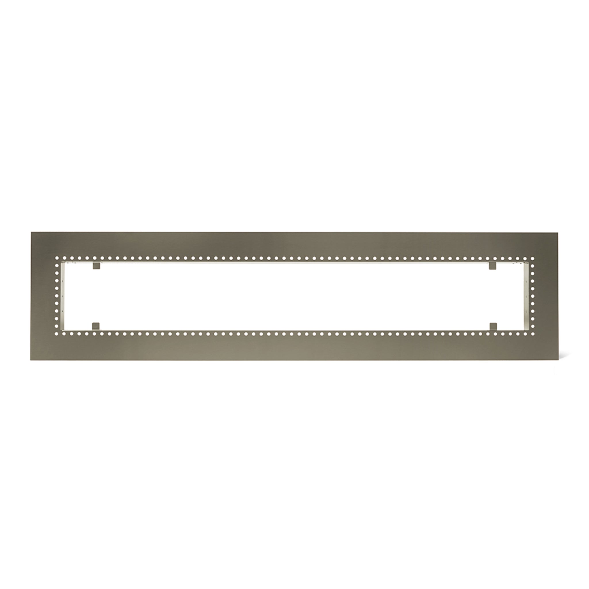 Infratech heater recessed into finished ceiling with flush trim in bronze finish
