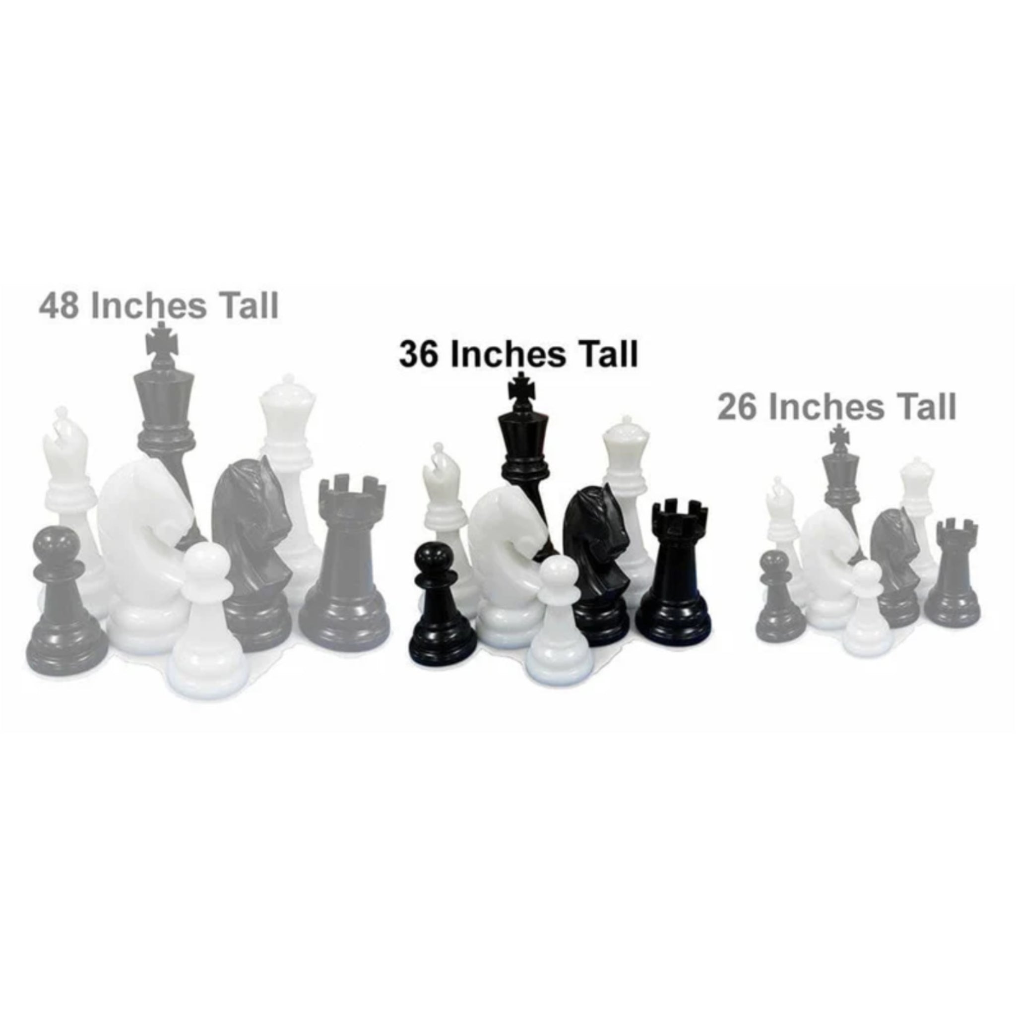 38" Perfect Giant Chess Set | Light And Dark Gray - Giant Chess Set - MegaChess