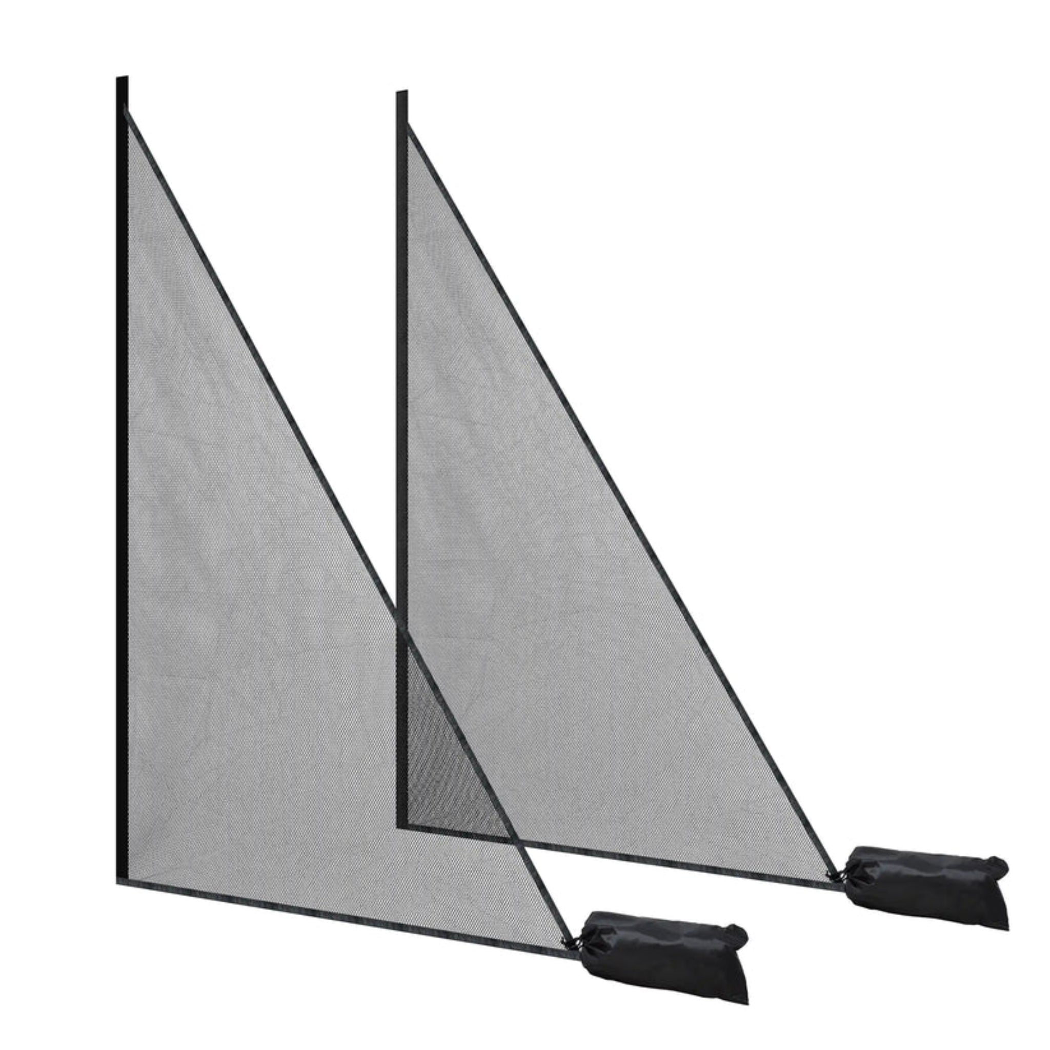 Protective side netting accessory for SimSpace Elite and Platinum golf simulator enclosures with weighted anchor bags