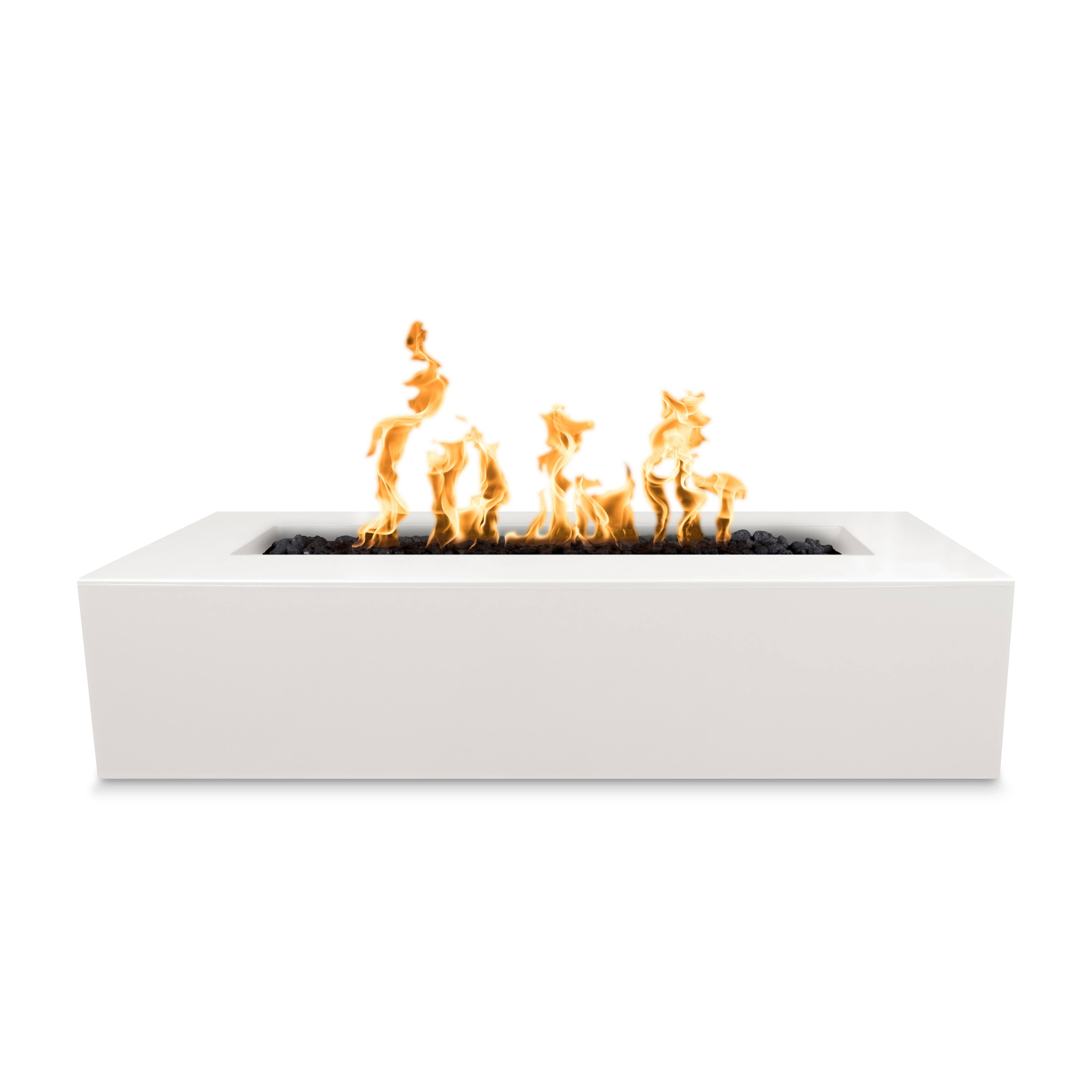 Regal Rectangular Fire Pit, White Limestone finish