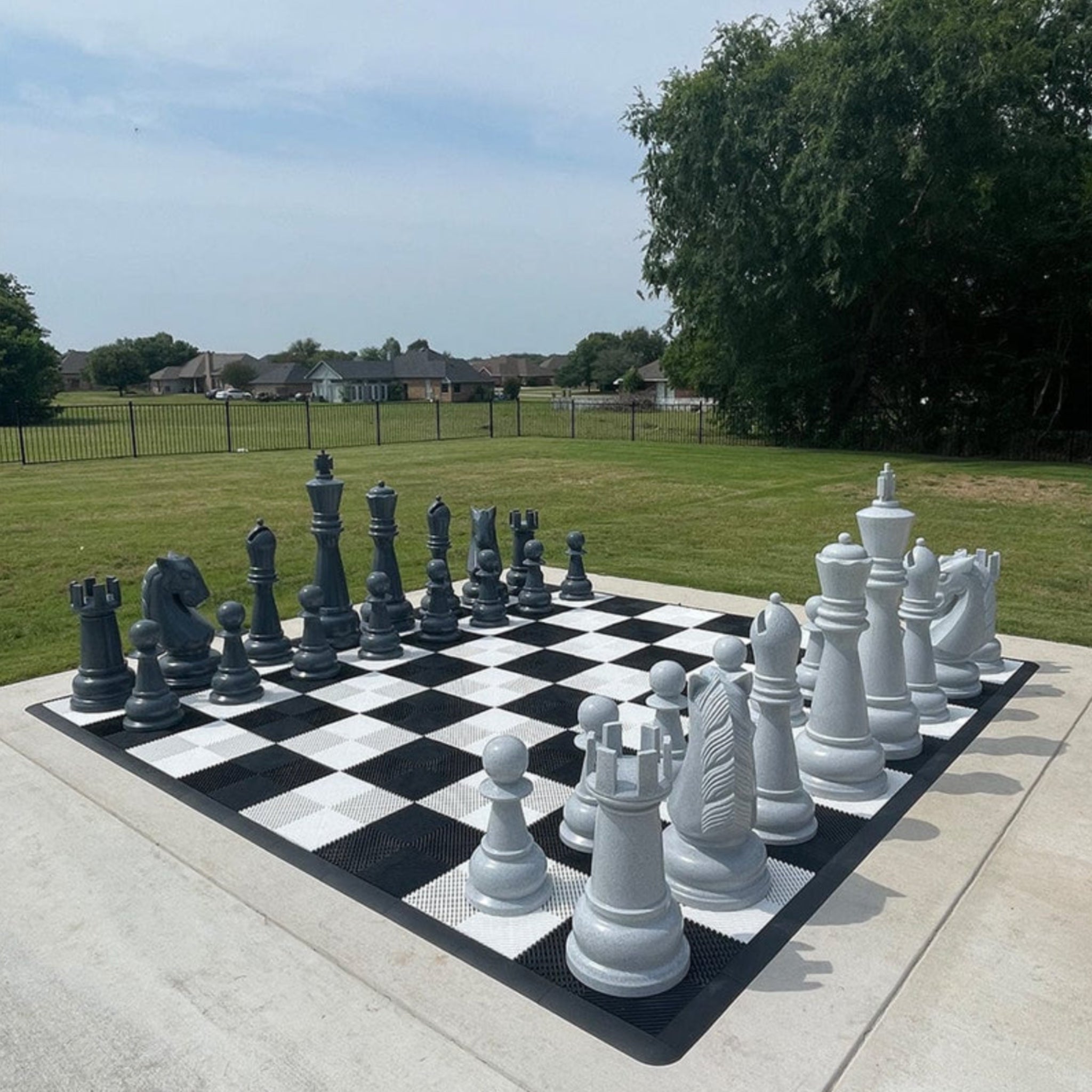 48" Perfect Giant Chess Set | Light And Dark Gray - Giant Chess Set - MegaChess