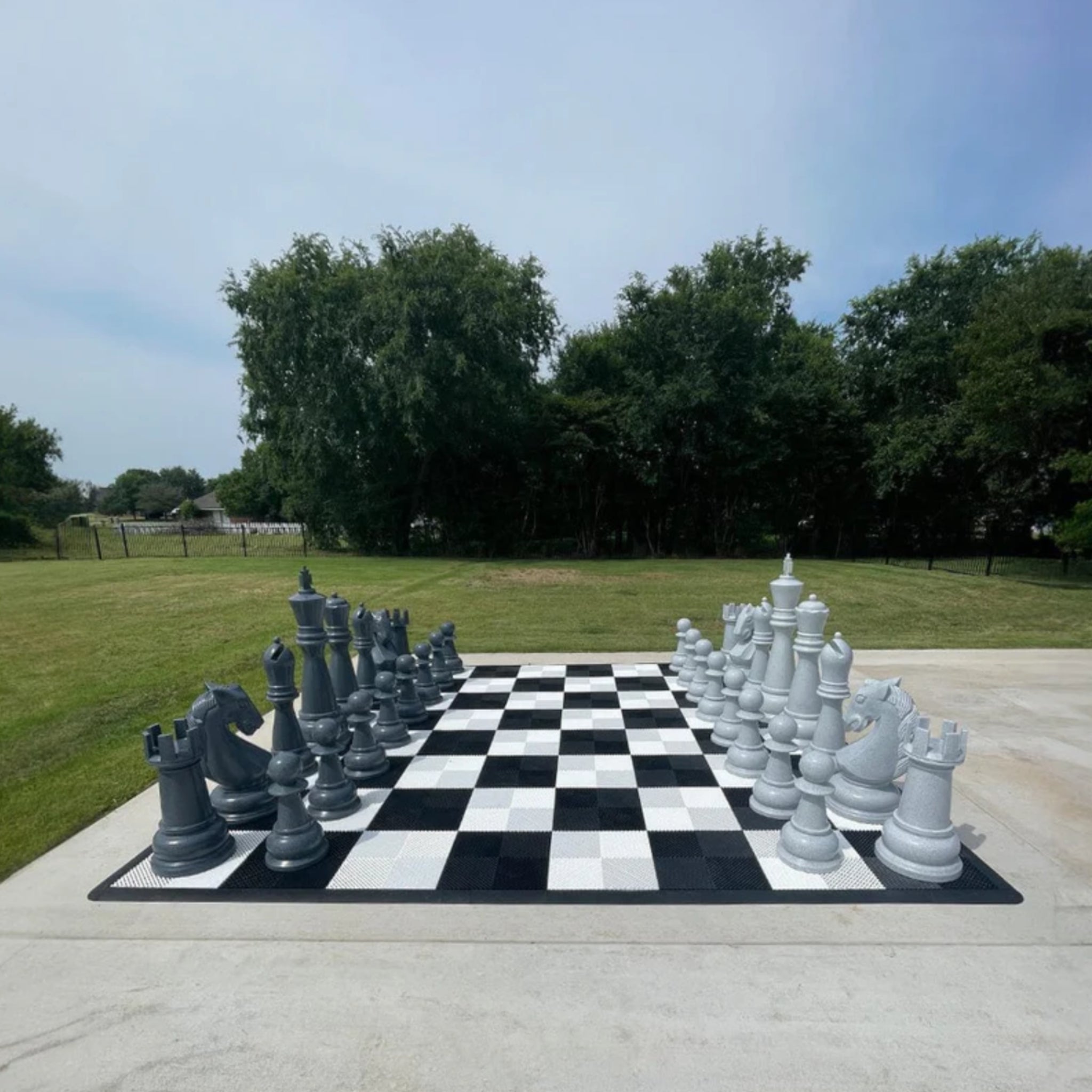 48" Perfect Giant Chess Set | Light And Dark Gray - Giant Chess Set - MegaChess