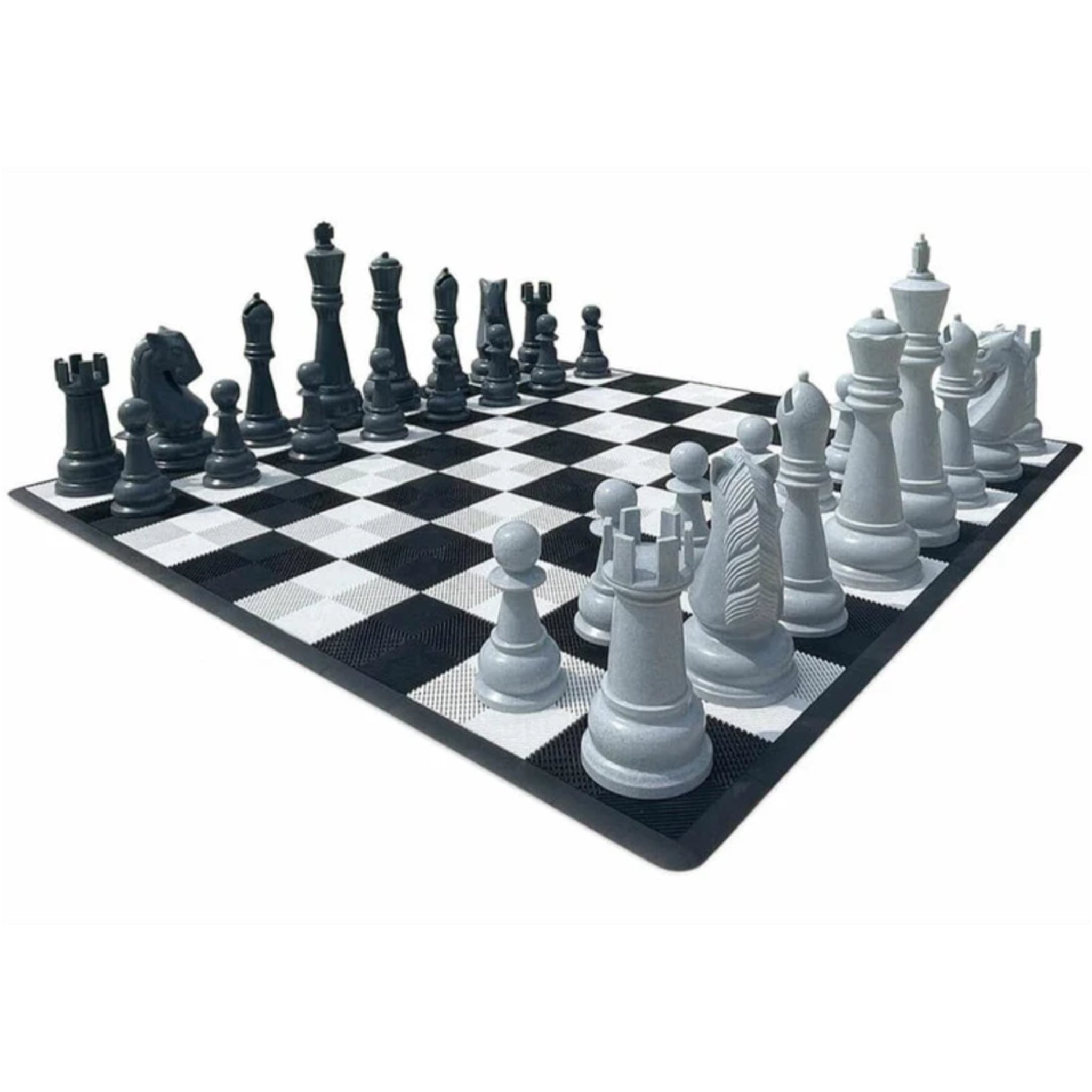 48" Perfect Giant Chess Set | Light And Dark Gray - Giant Chess Set - MegaChess