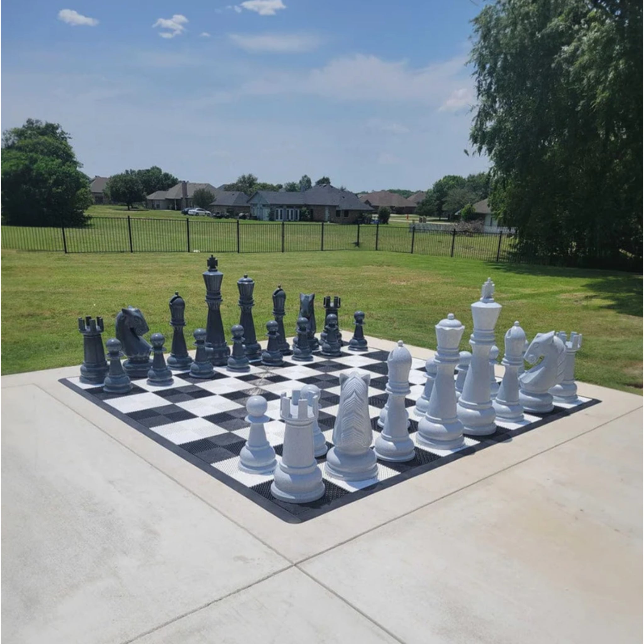 48" Perfect Giant Chess Set | Light And Dark Gray - Giant Chess Set - MegaChess