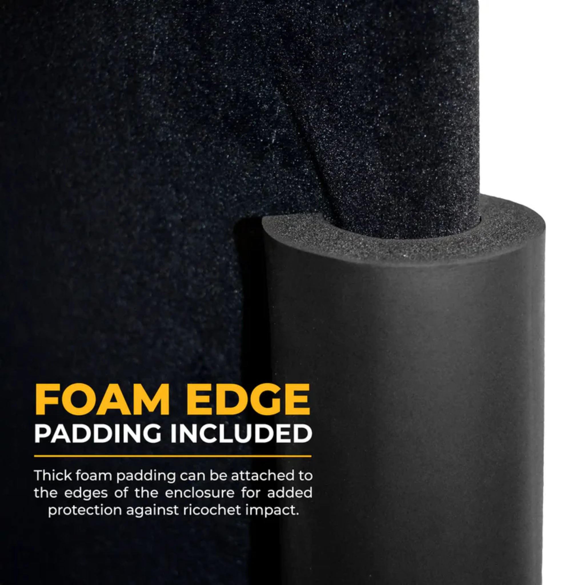 Foam pole padding included with the SimSpace golf simulator enclosure for added protection