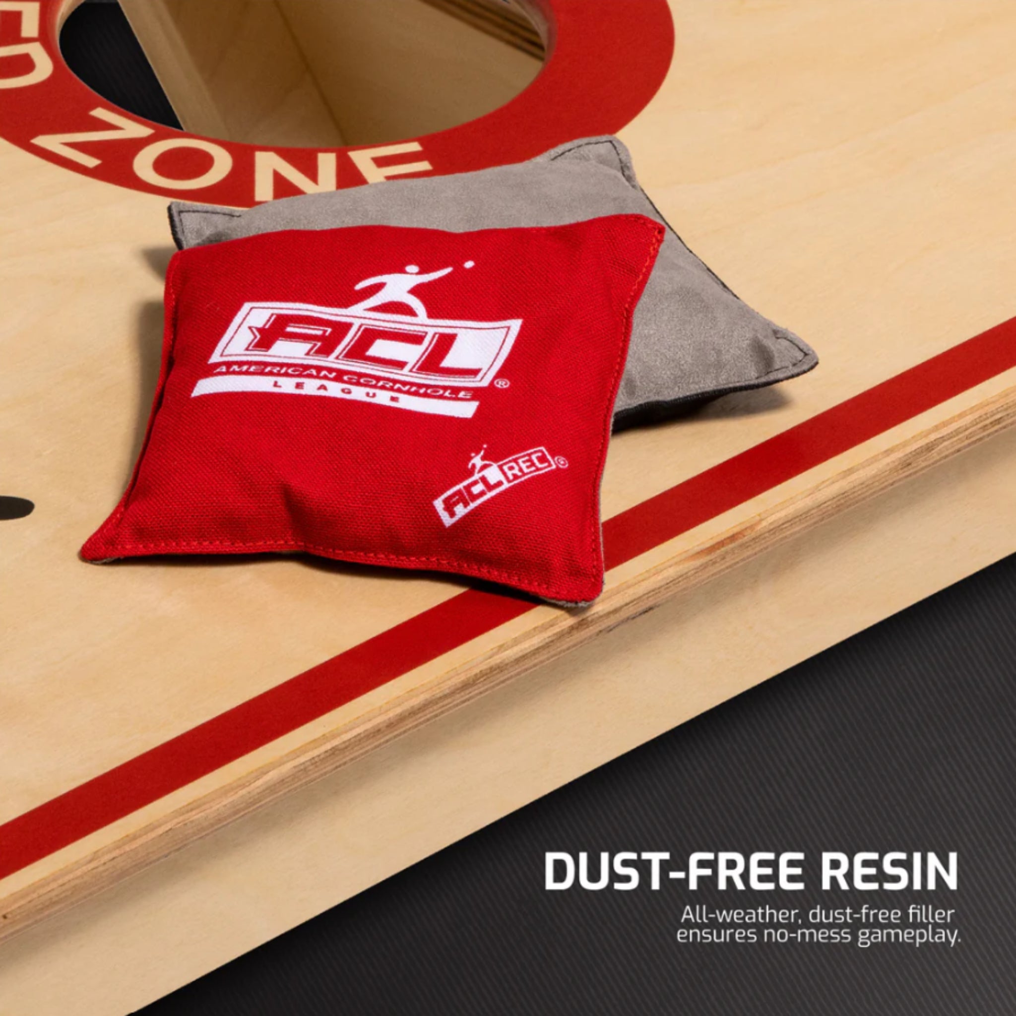 ACL® REC Red/Black Stick and Slick Bean Bags | 8-Pack - Cornhole Game - American Cornhole League