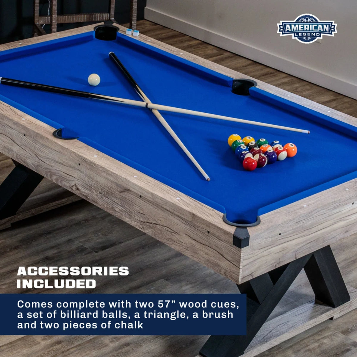 American Legend Kirkwood 84" Billiard Table with cues and balls