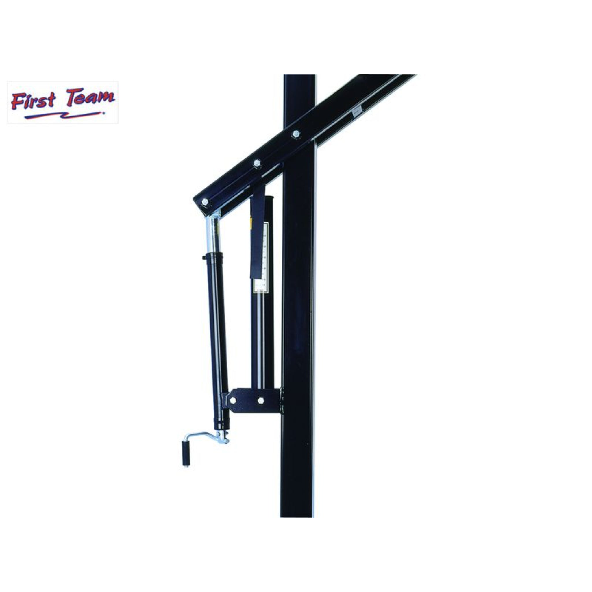 Close-up of the First Team Attack EZ-Crank height adjustment mechanism and dual extension arm design