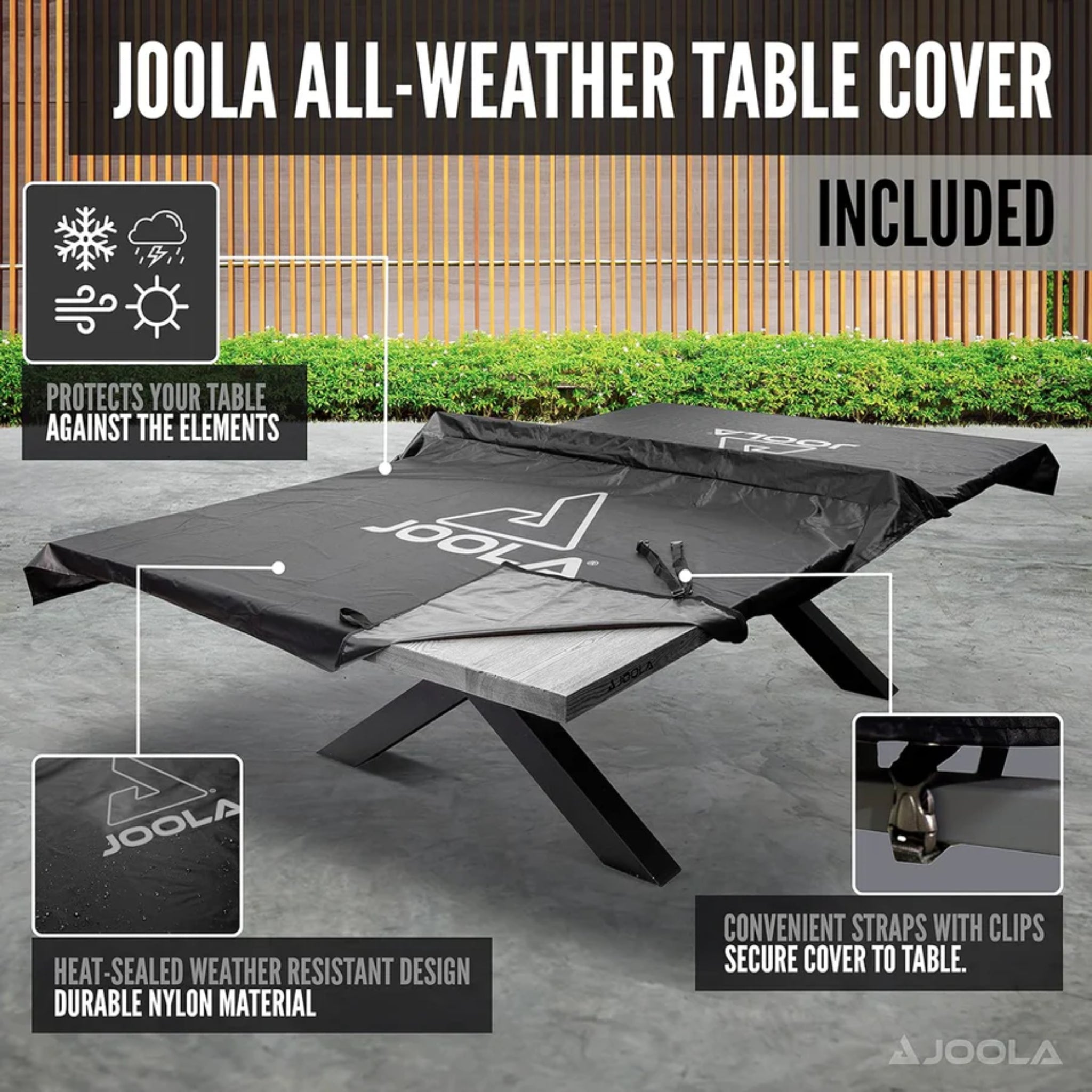 JOOLA all weather table cover protecting Berkshire outdoor table