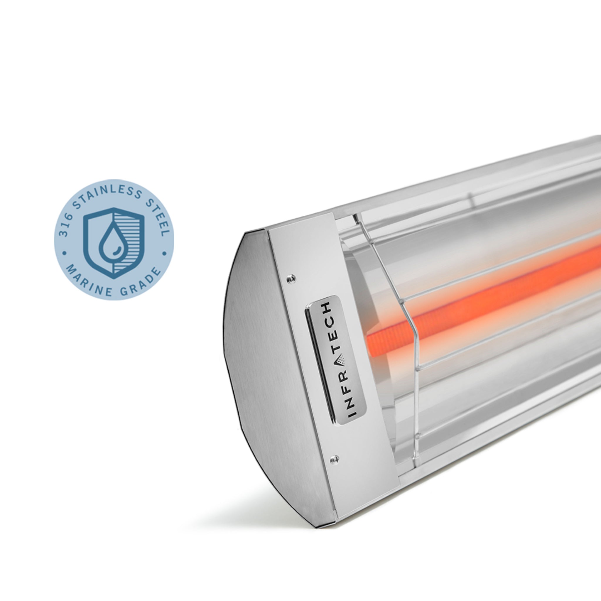 Infratech C30 electric patio heater in marine grade stainless steel