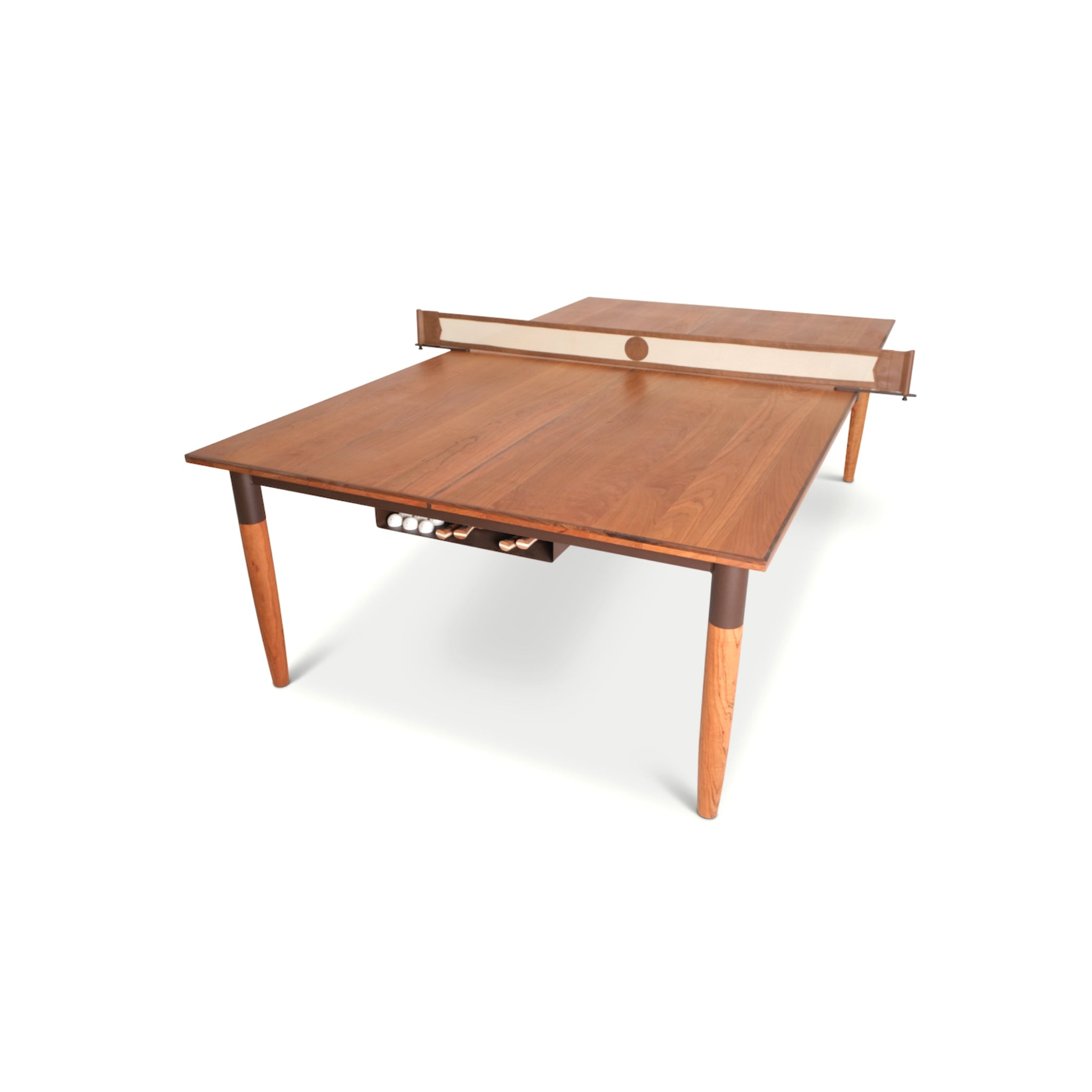 Woolsey Pong Springs Indoor Ping Pong Table in Cherry and Rust finish