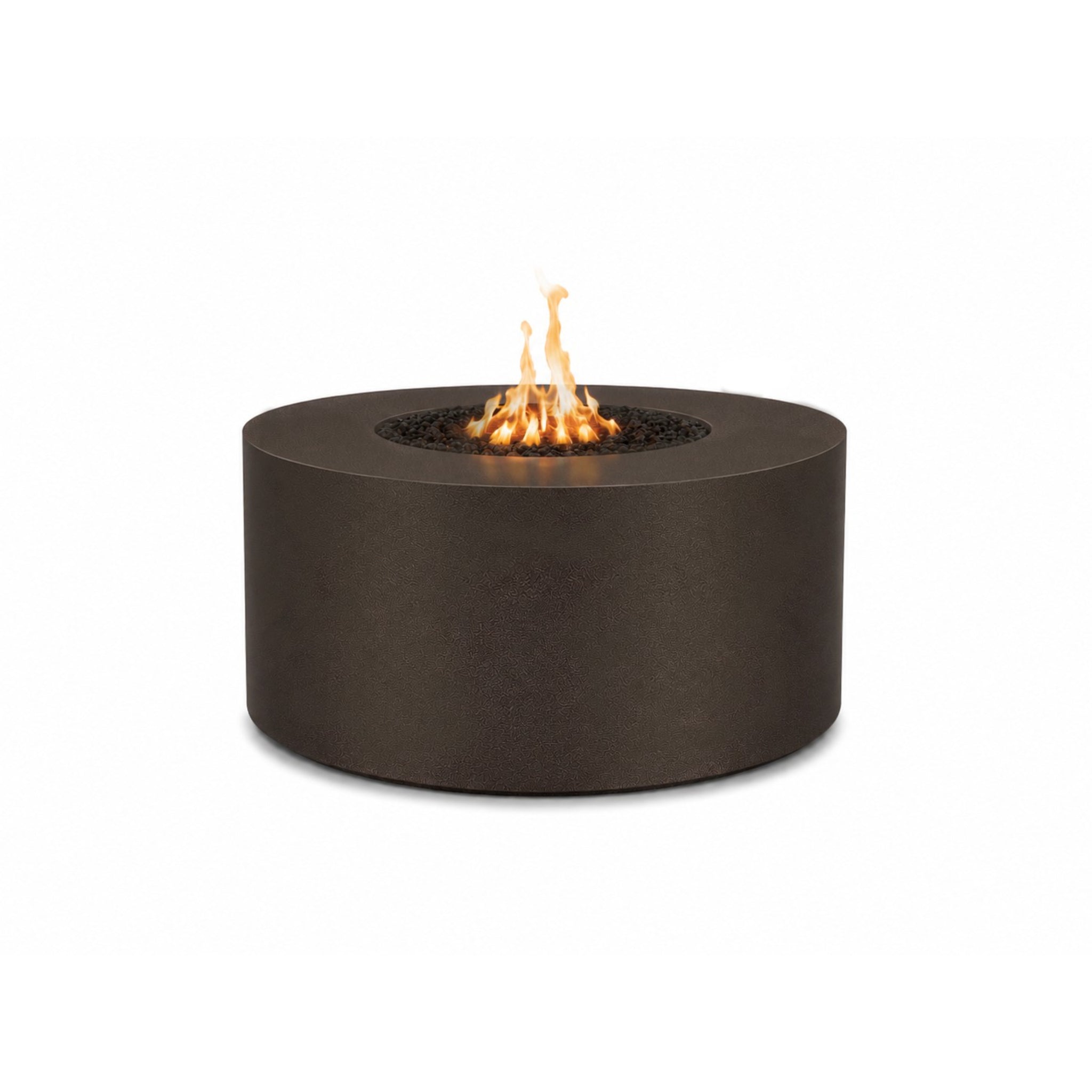 Unity Round Gas Fire Pit in Copper Vein Metal 48" x 24"