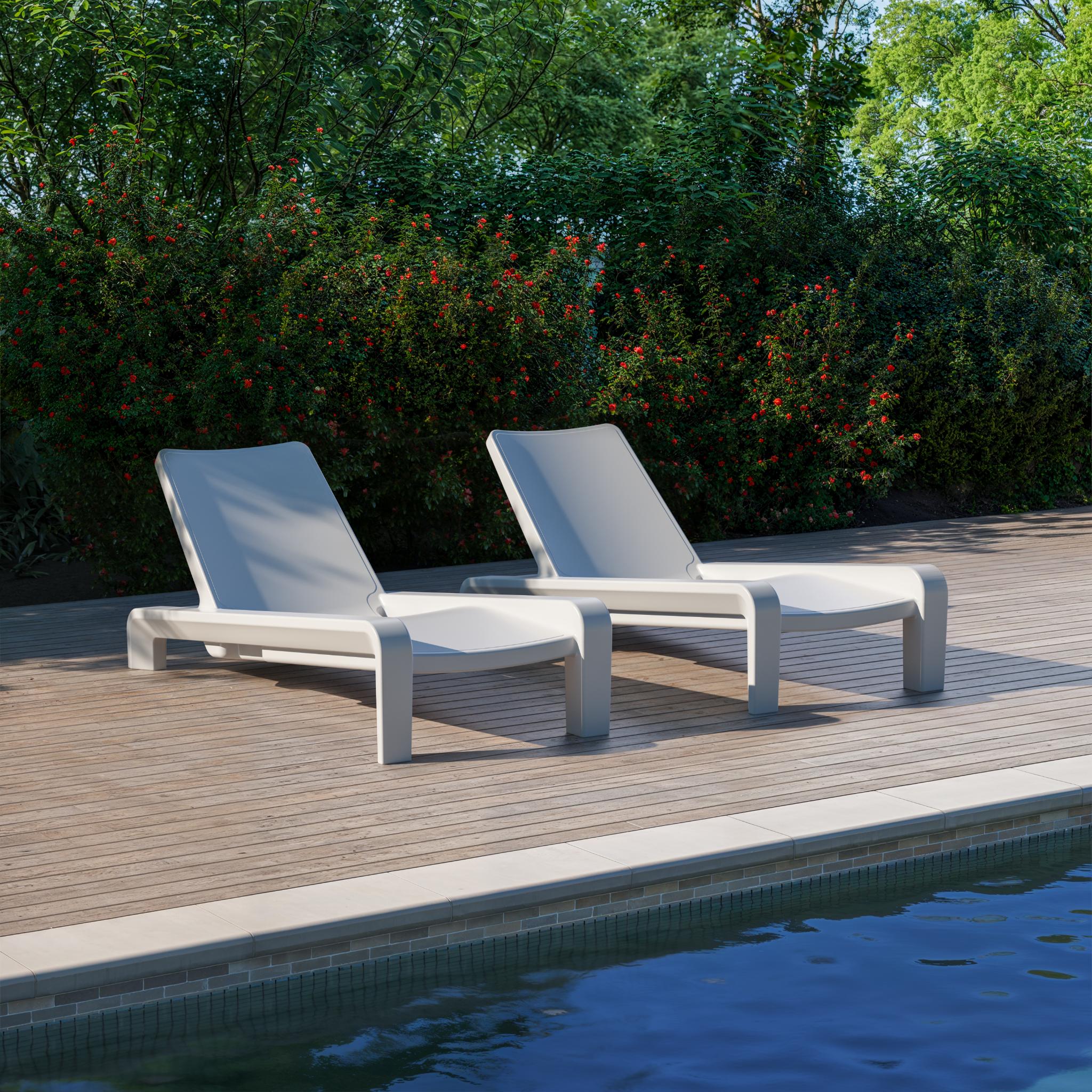 Deck Chaise Lounge | Baja Shelf Pool Lounger - Outdoor Furniture - Tupelo