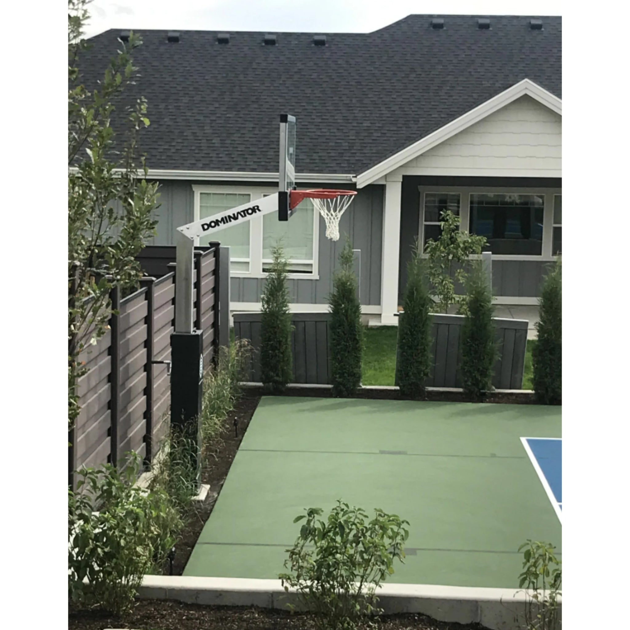 Dominator 60" Adjustable Basketball Hoop with Glass Backboard | Surface Mount - Basketball Hoop - Dominator
