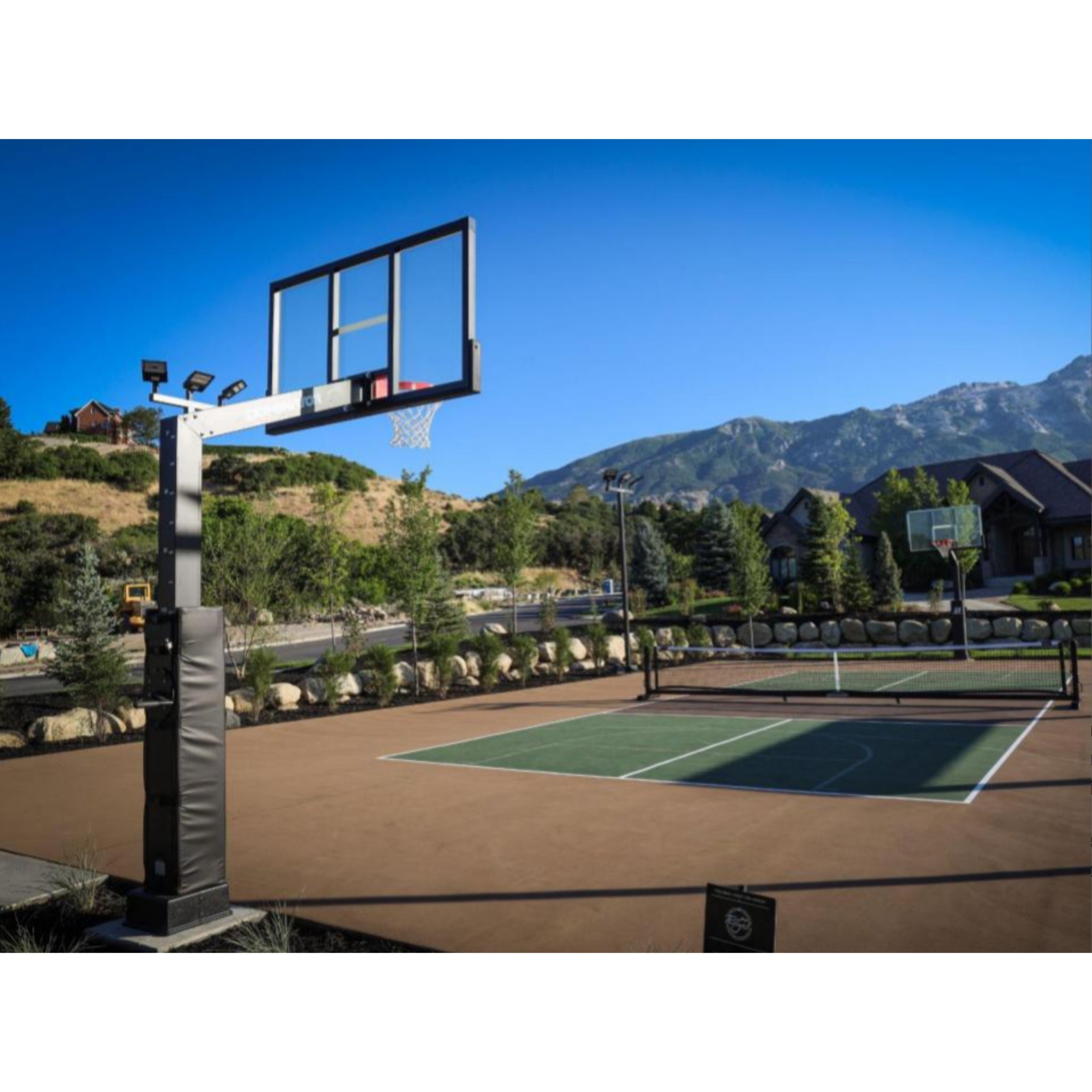 Dominator 72" Adjustable Basketball Hoop with Glass Backboard | Surface Mount - Basketball Hoop - Dominator