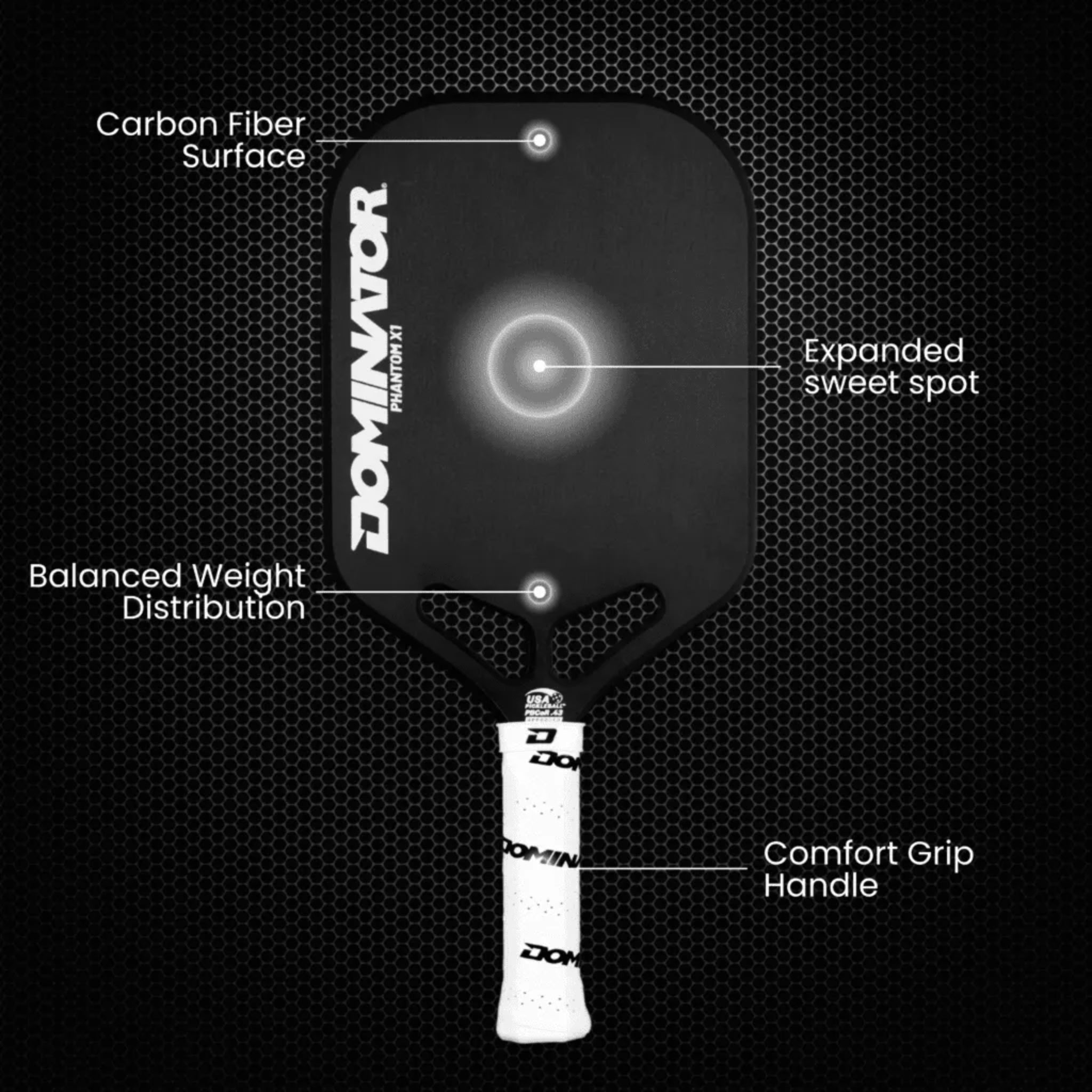 Dominator Phantom X1 Pickleball Paddle - Pickleball Paddle - Dominator
