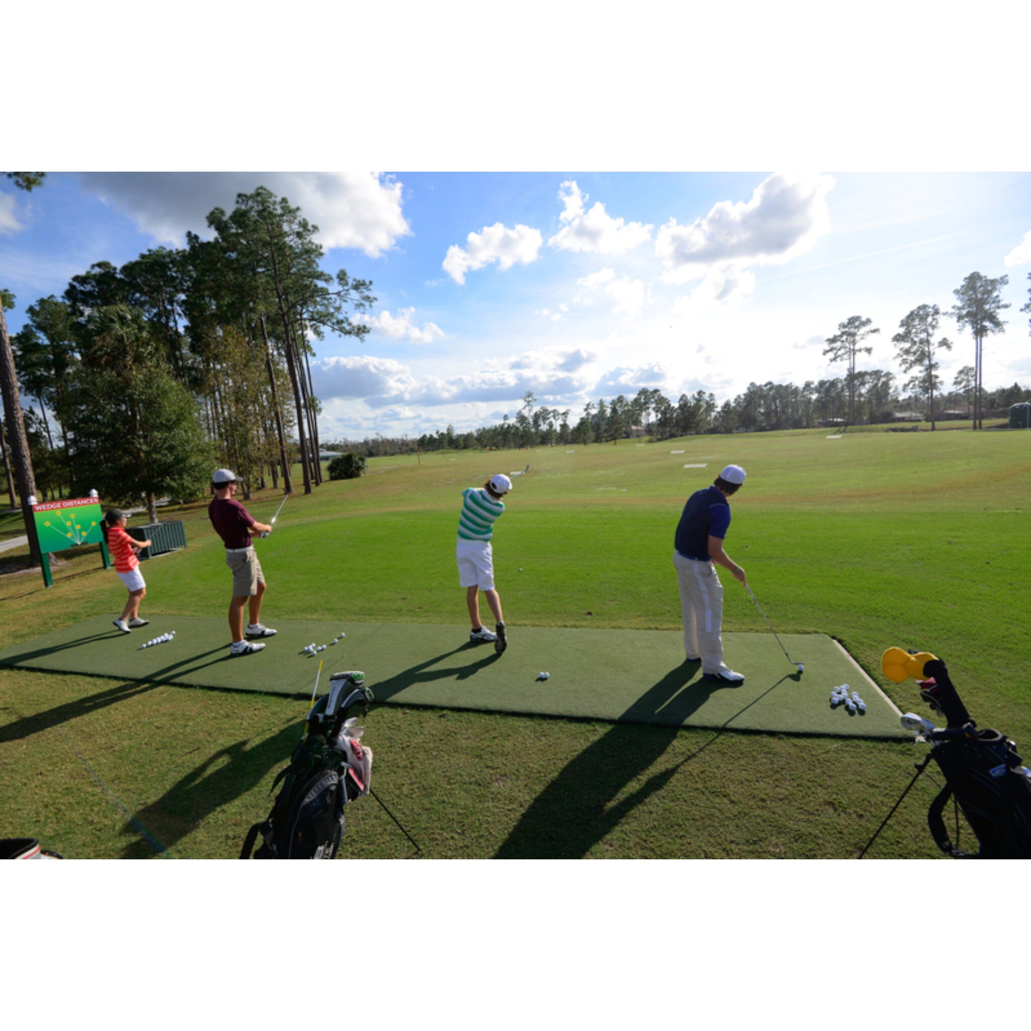 Country Club Elite Golf Hitting Mat by Real Feel installed at golf course driving range with realistic turf feel and durable tee-ready surface