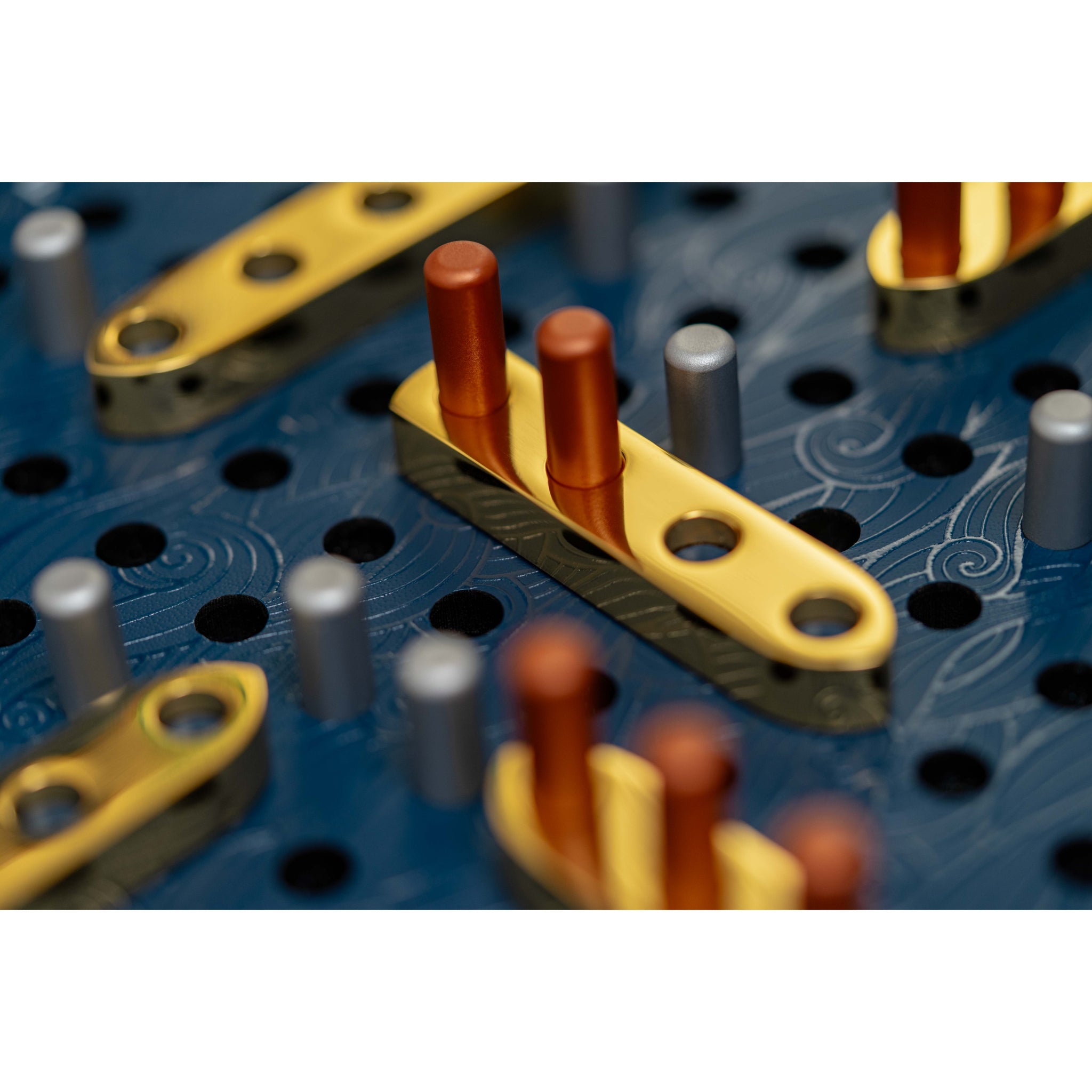 Premium walnut and leather Battleship game set by Pinetti