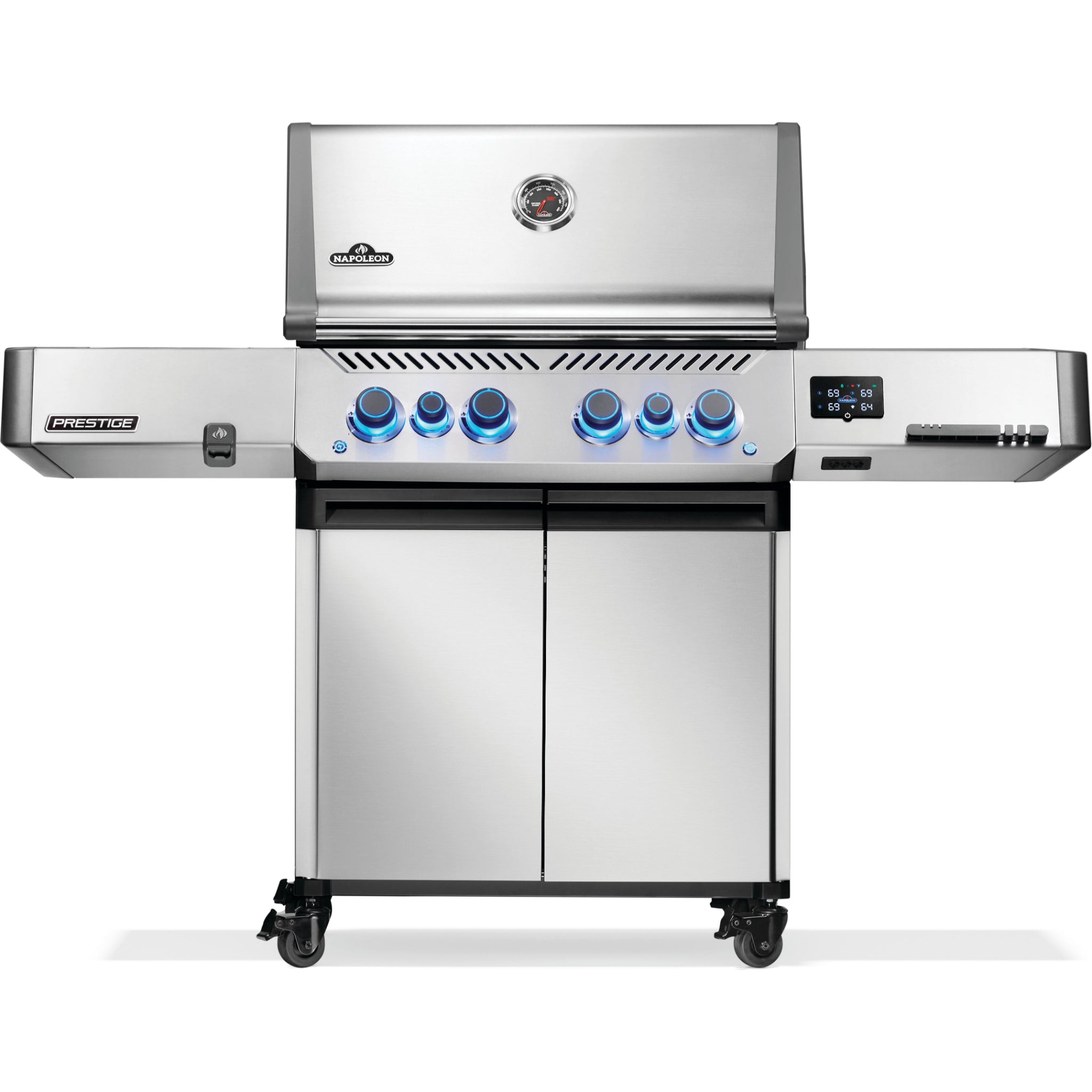 Napoleon Prestige 500 Connected gas grill with stainless steel construction and infrared side burner