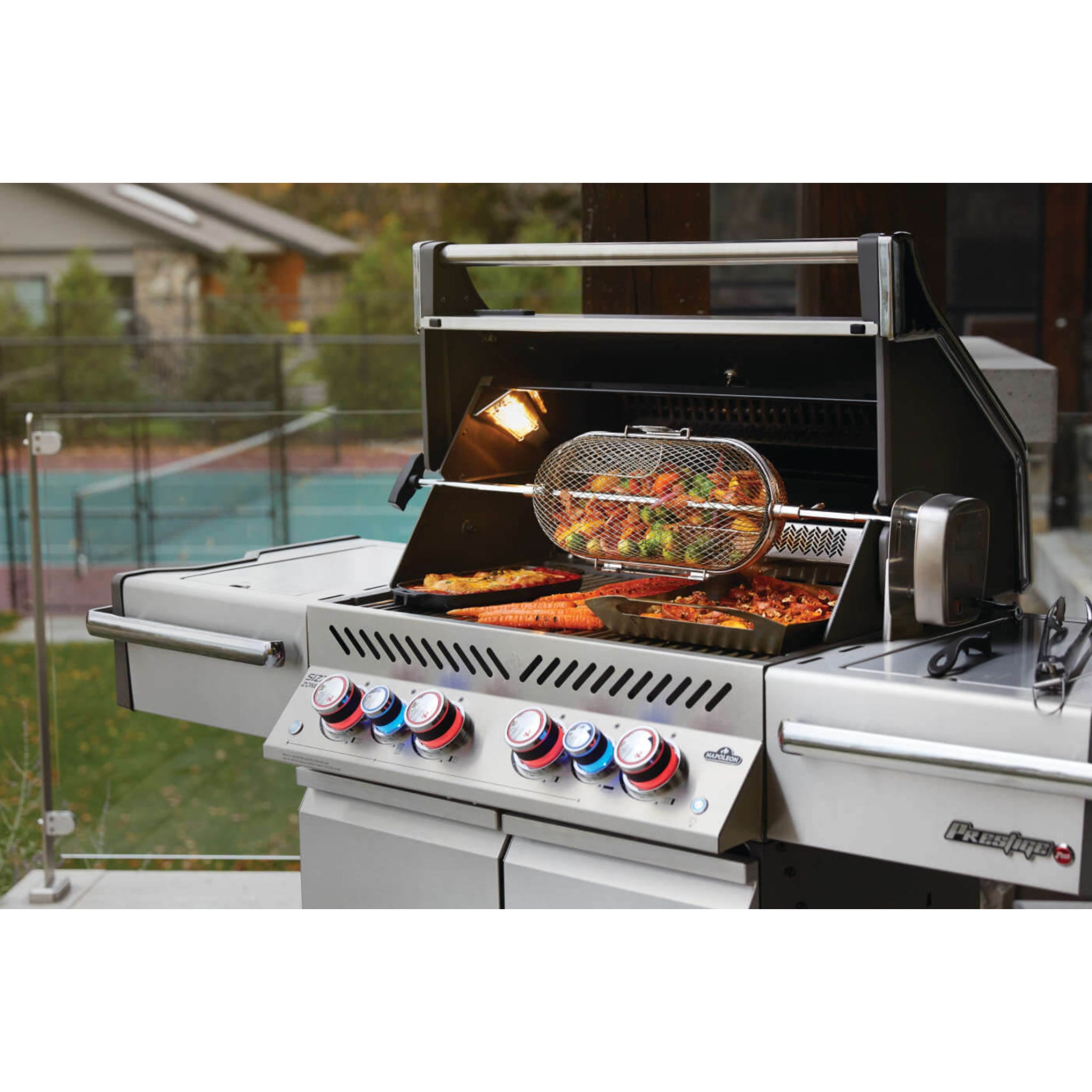Napoleon Prestige® Pro 500 Gas Grill with Infrared Side & Rear Burners and Rotisserie kit