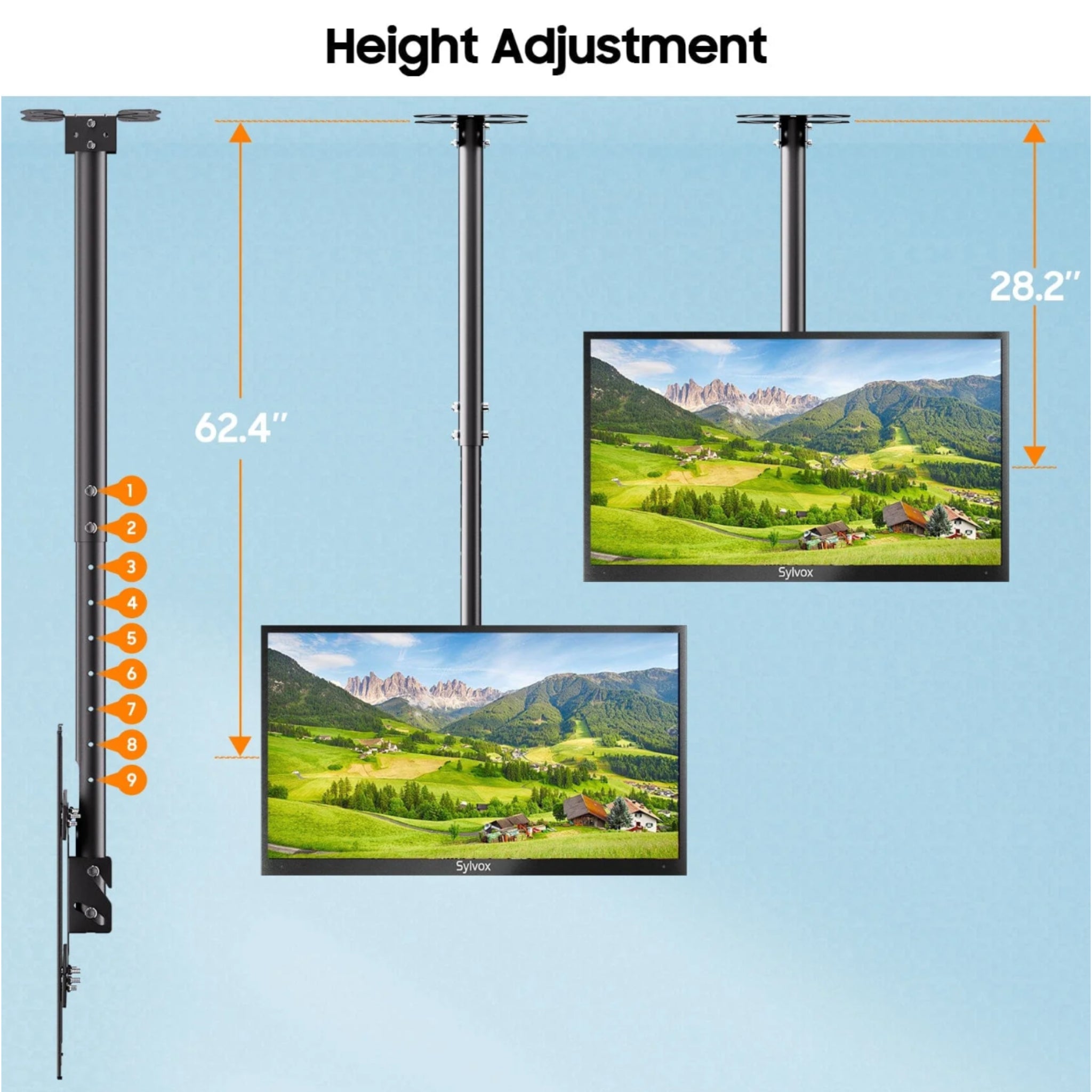 Outdoor TV Ceiling Mount - TV Mount - Sylvox