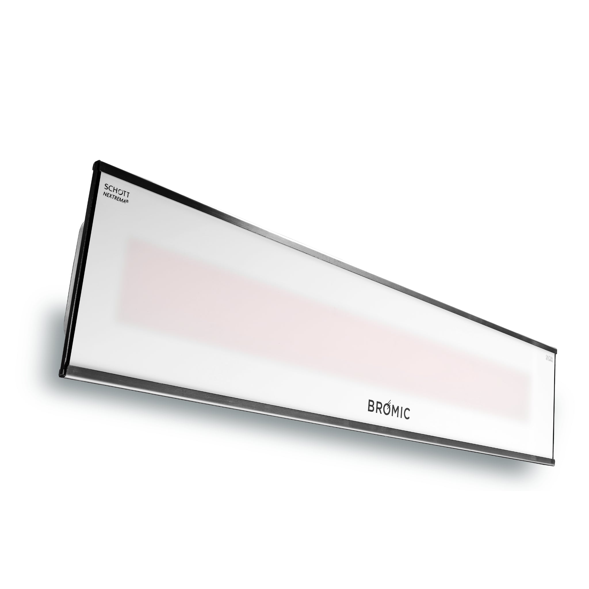 Bromic Platinum Smart Heat electric patio heater angle view in white
