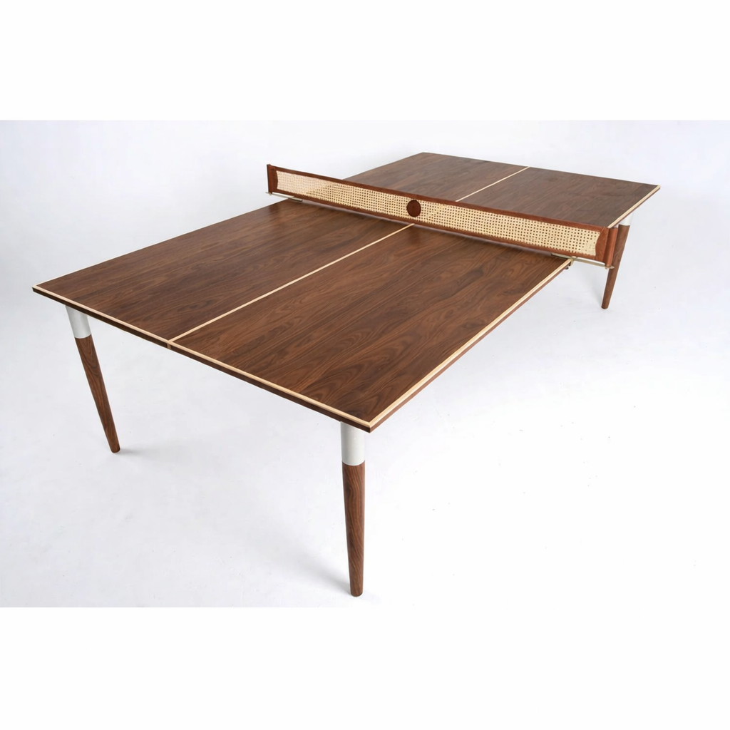 Pong Springs Ping Pong Table in Walnut and White Hammer by Sean Woolsey