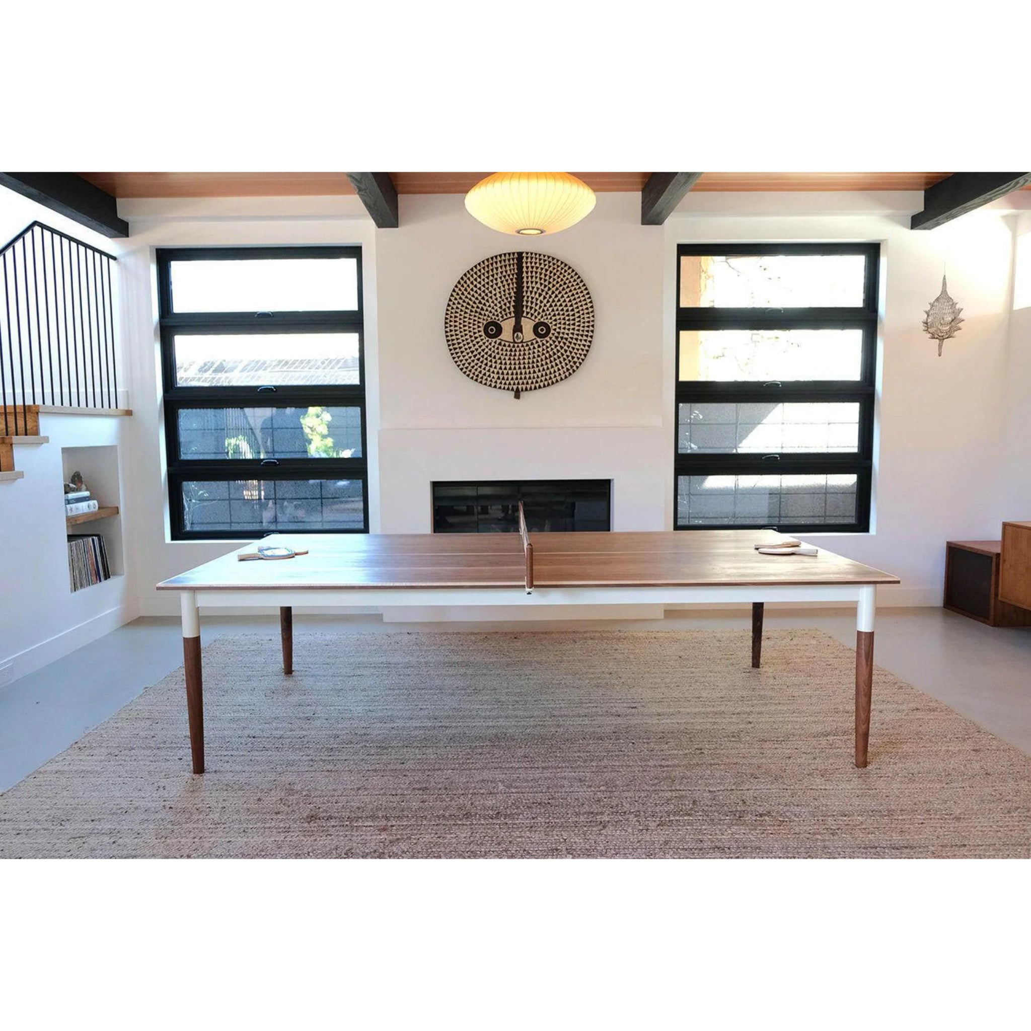 Designer ping pong dining table in modern interior setting