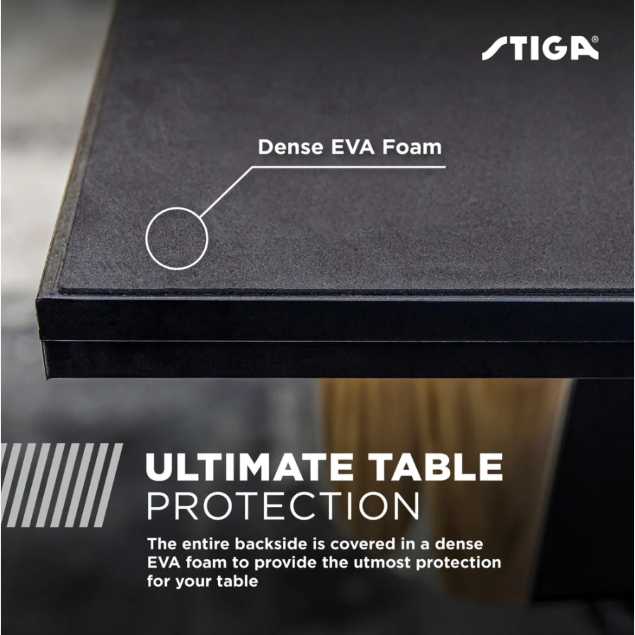 STIGA conversion top with EVA foam backing underside