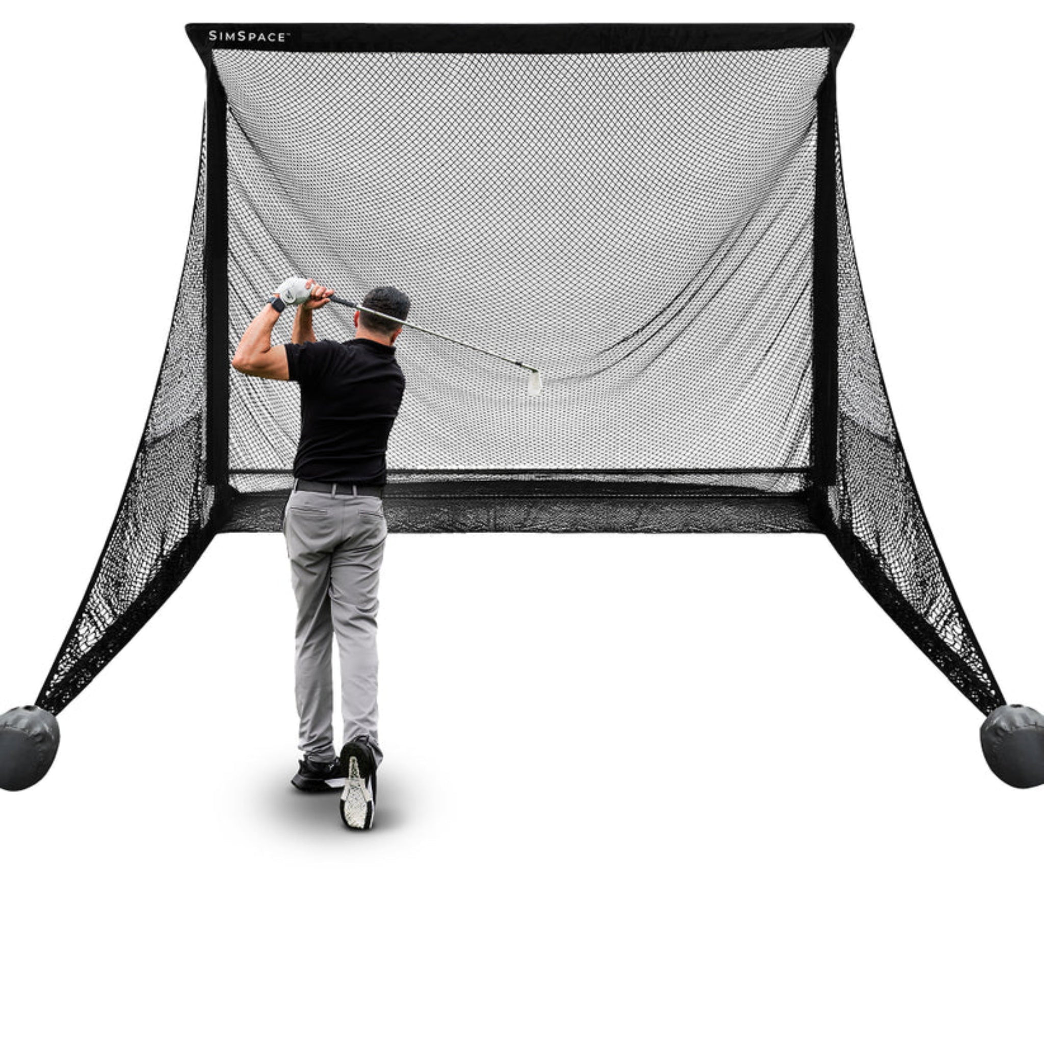 SimSpace Deluxe wide golf hitting net with extended side protection for golf practice