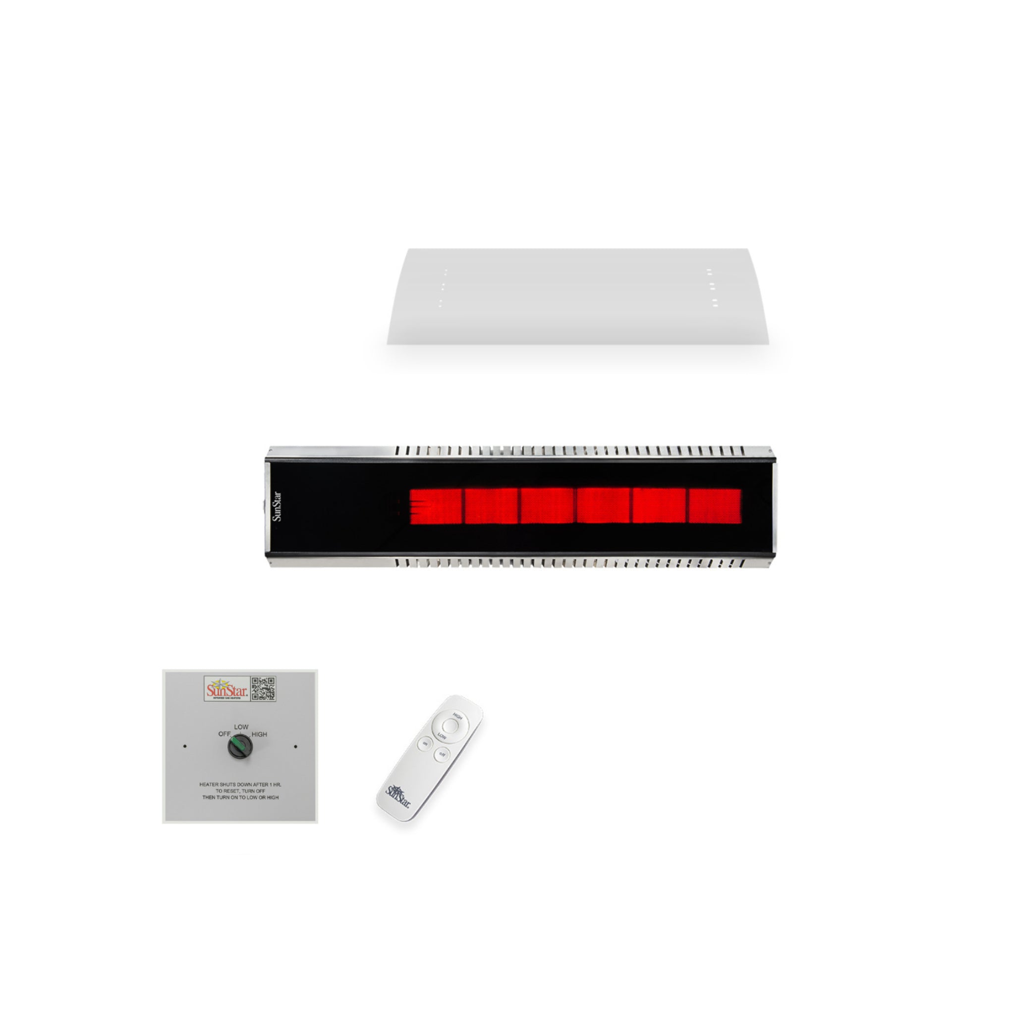 SunStar® Horizontal Mount Gas Patio Heater | 24K/35K BTU - Permanent Patio Heater - SunStar