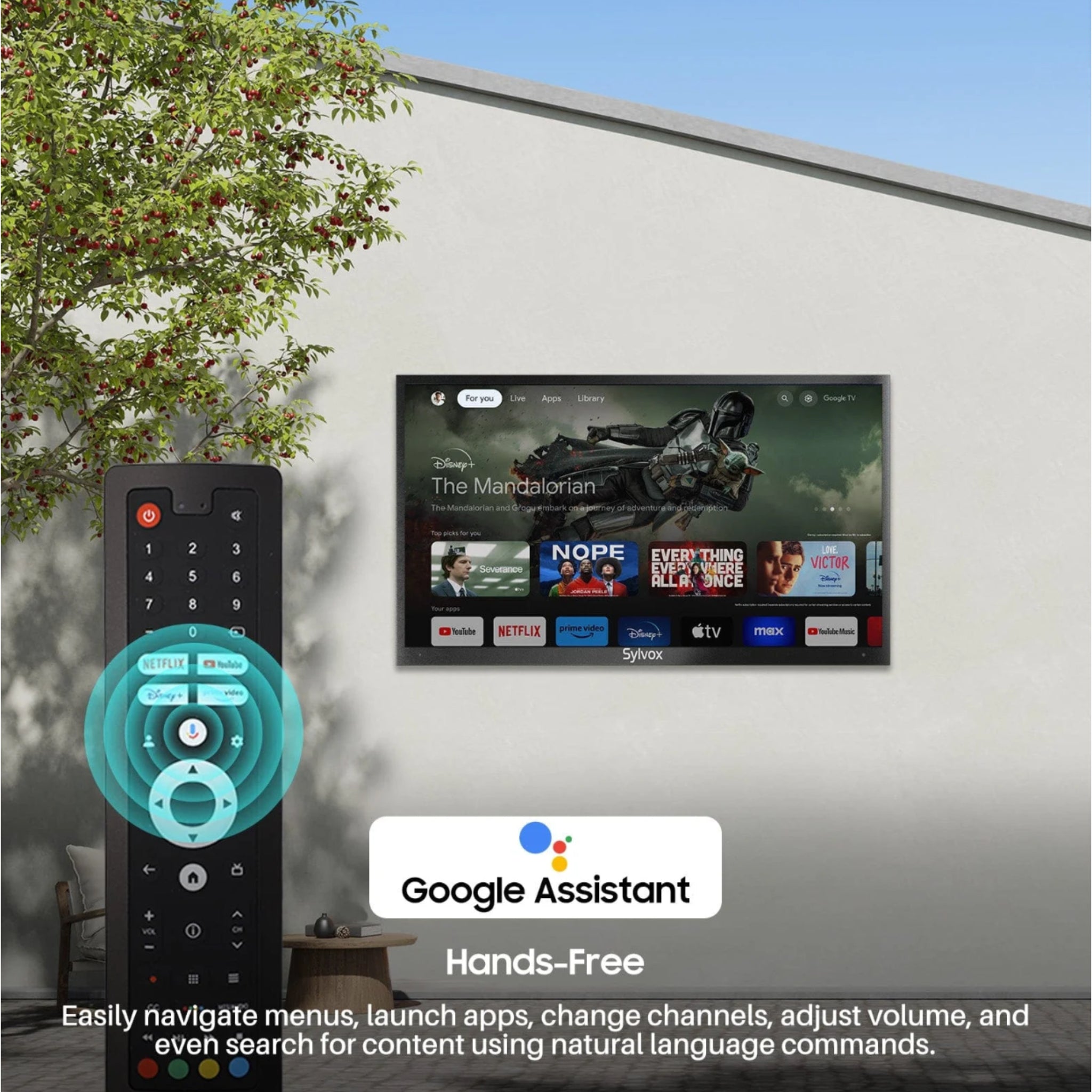 Sylvox 43" Outdoor Waterproof Google TV - Deck Pro 2.0 | Partial Sun Collection - Outdoor TV - Sylvox