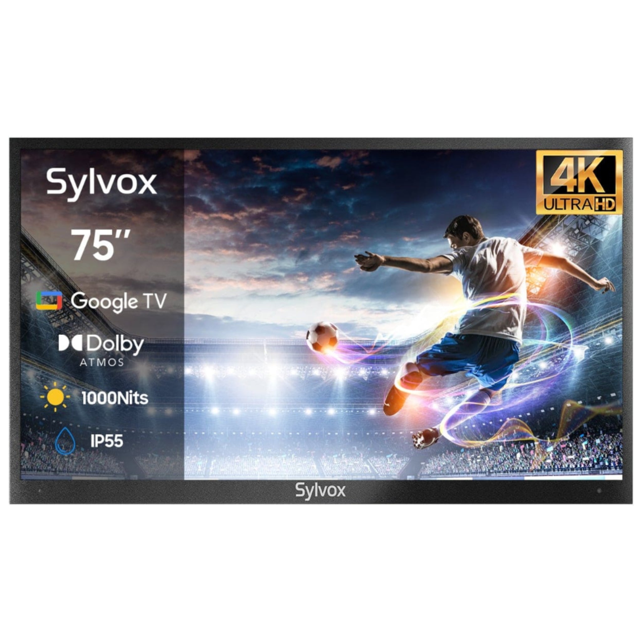 Sylvox 75" Outdoor Waterproof Google TV - Deck Pro 2.0 | Partial Sun Collection - Outdoor TV - Sylvox