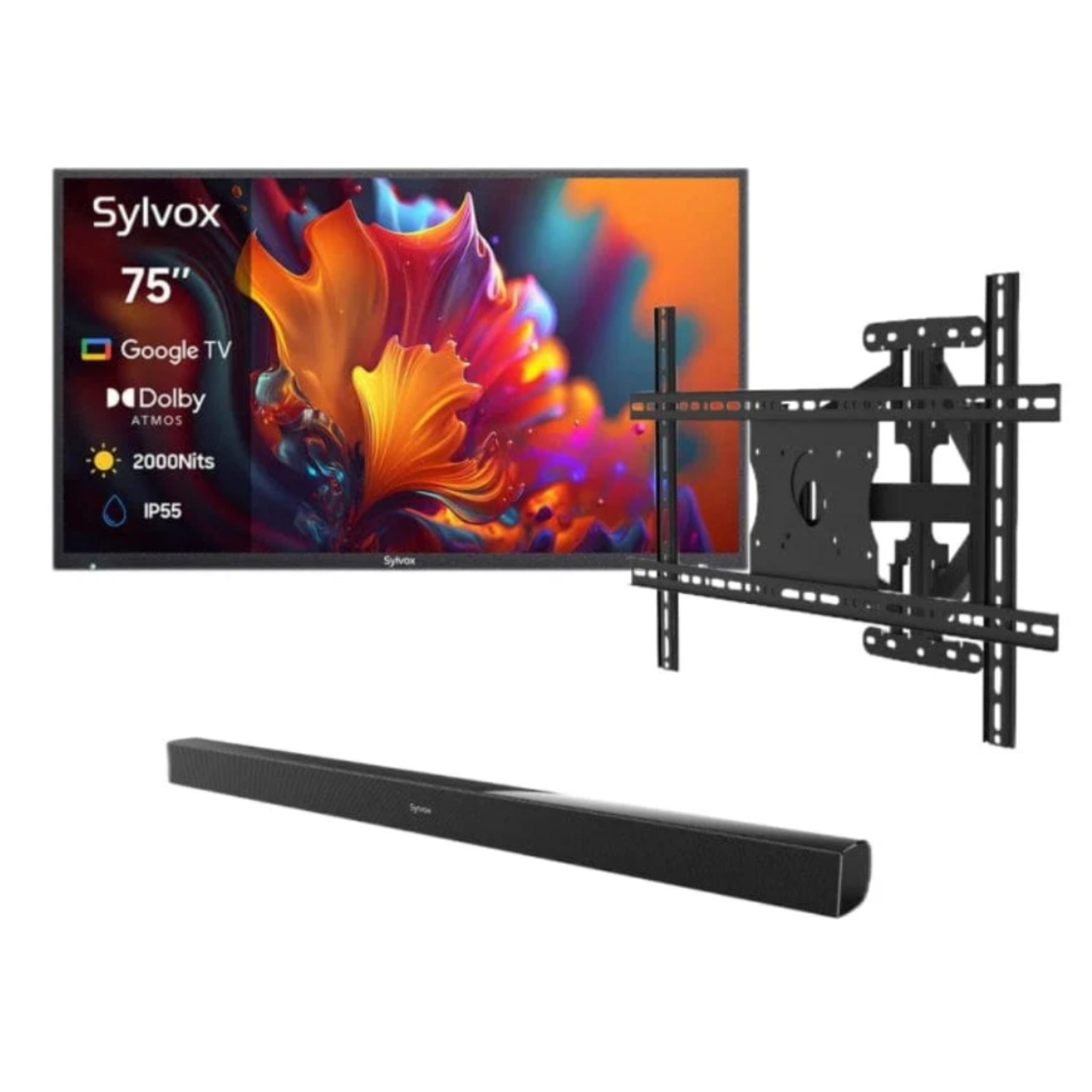 Sylvox 75" Outdoor Waterproof Google TV - Pool Pro Premium QLED 2.0 | Full Sun Collection - Outdoor TV - Sylvox