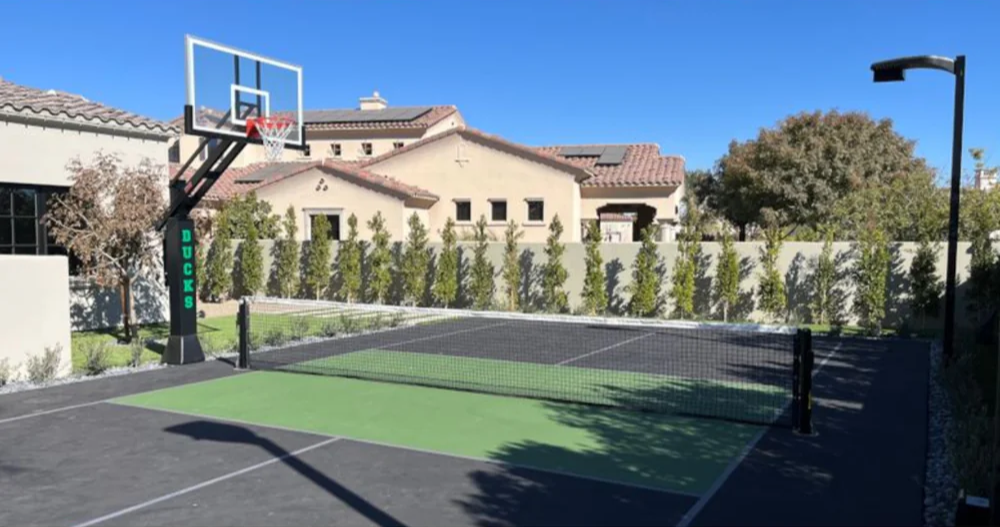Premium tennis and multi-sport court designed for residential recreation and competition