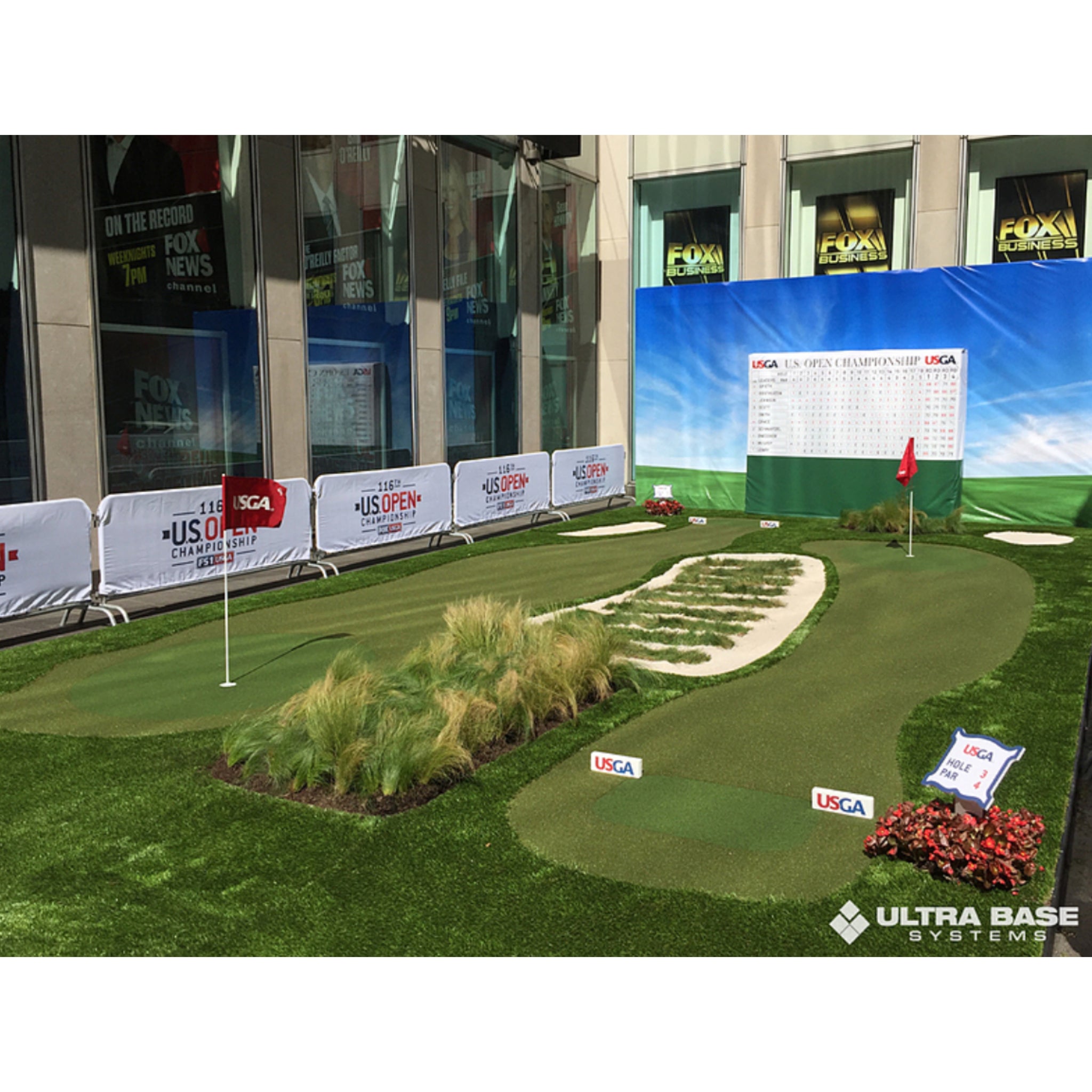 Ultra Base backyard outdoor putting green installation at US Open.