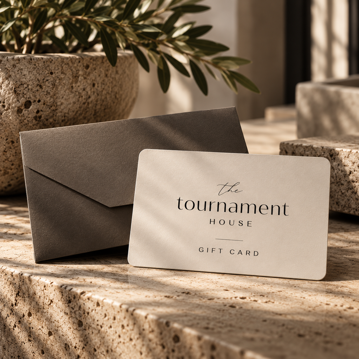 Gift card denominations in $100, $250, $500 and $1000 for The Tournament House
