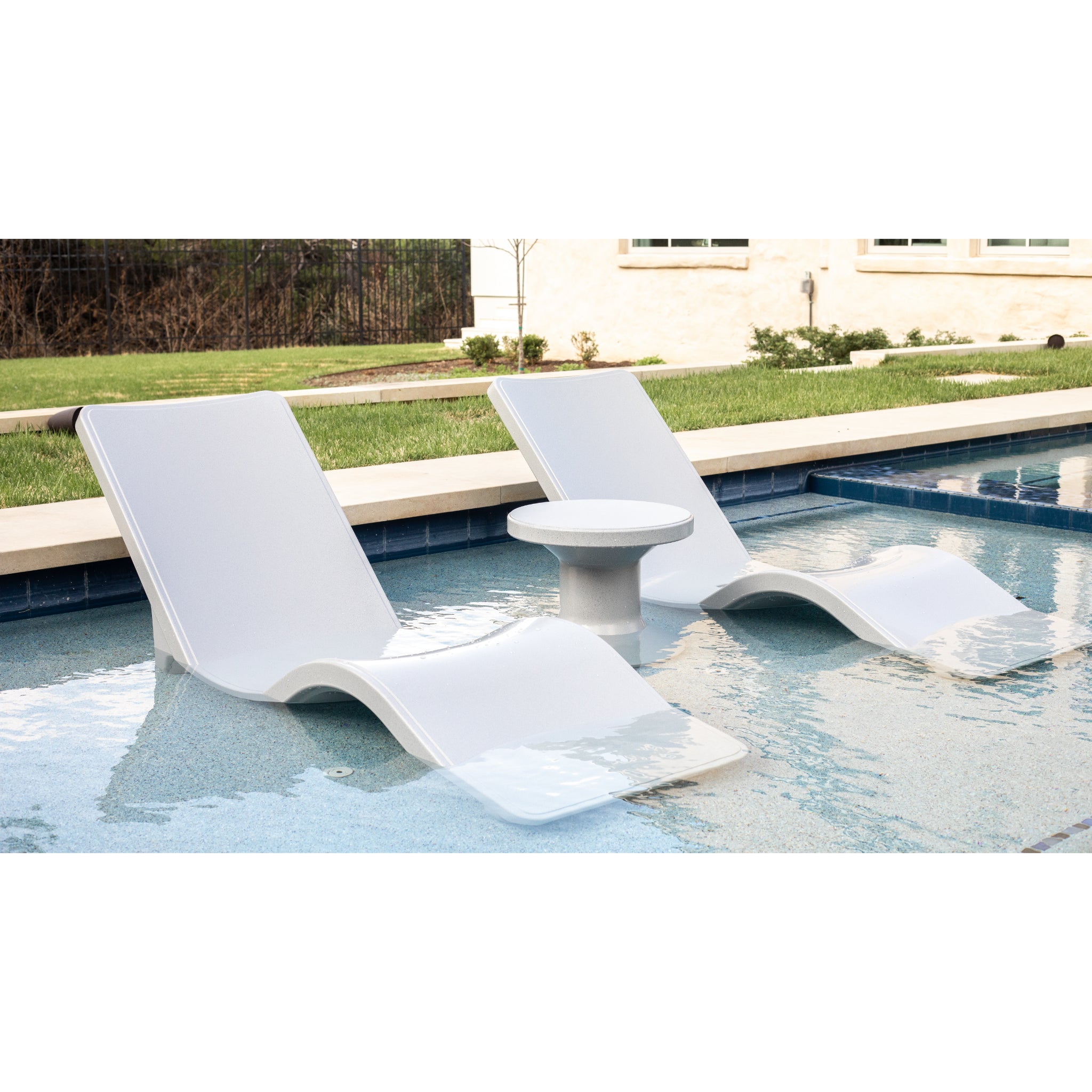 High end sun shelf lounger designed for resort style outdoor living spaces