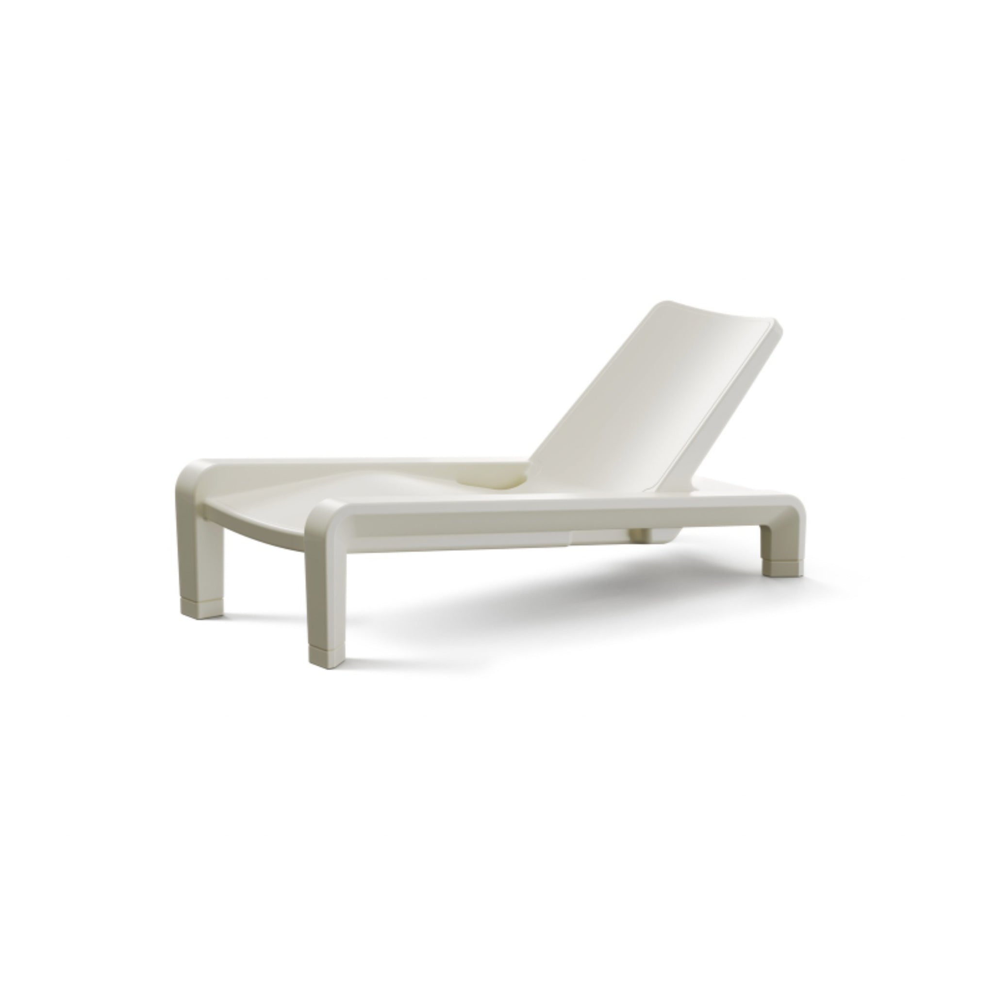 Tupelo Deck Chaise Lounger in Ivory for in-pool baja shelf or tanning ledge or poolside patio furniture