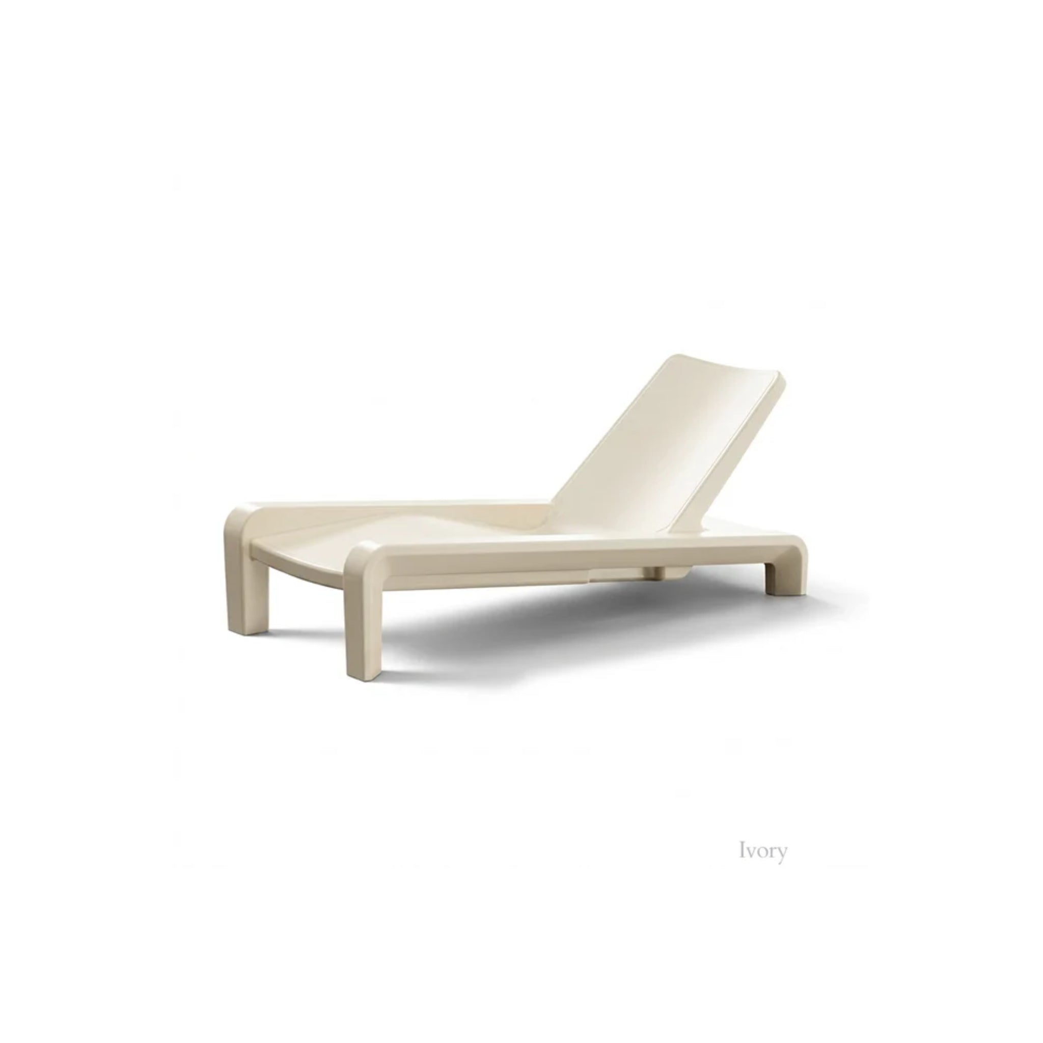 Tupelo Deck Chaise Lounger in Ivory for in-pool baja shelf or tanning ledge or poolside patio furniture