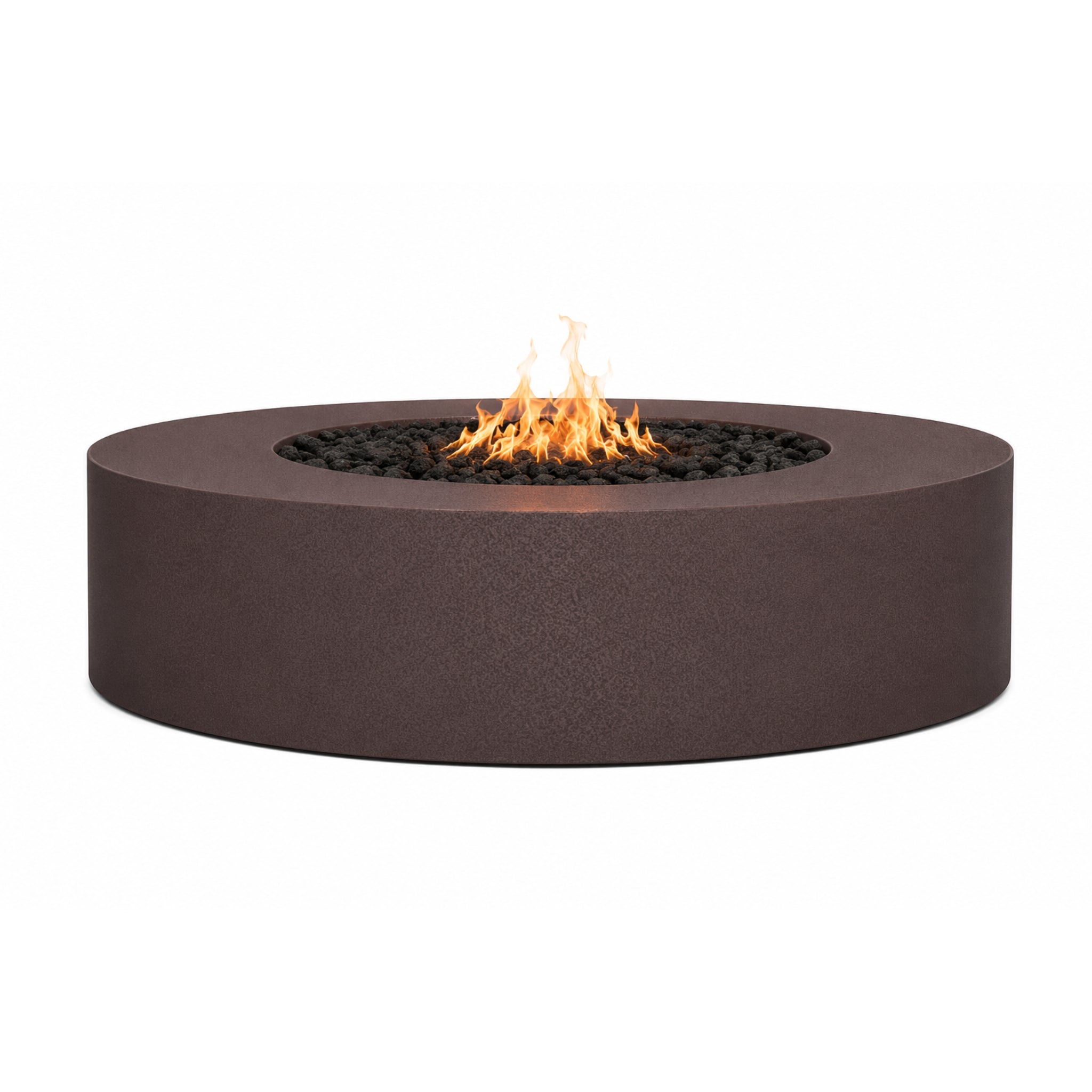 Unity 72" x 18" Round Gas Fire Pit in Copper Vein