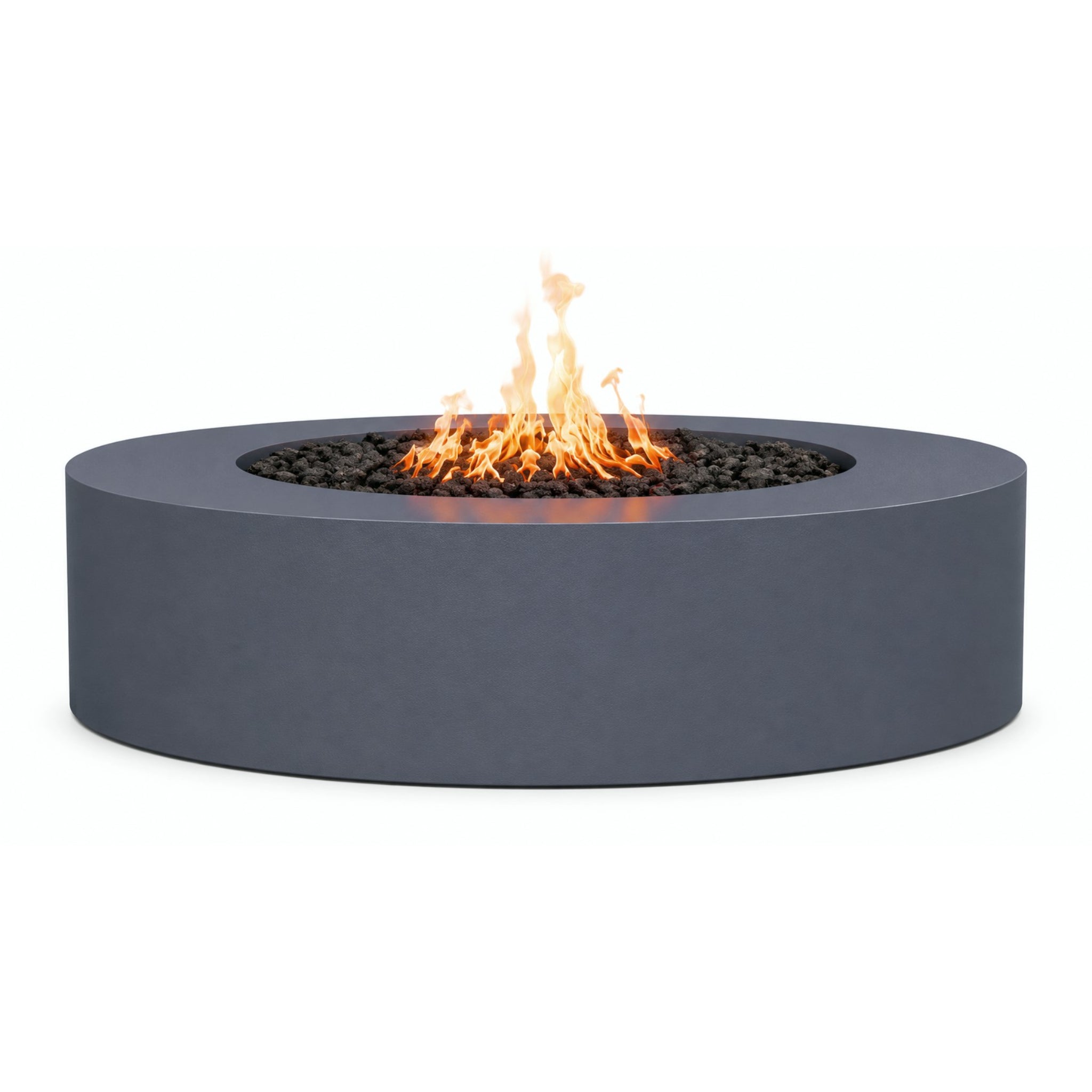 Unity 72" x 18" Round Gas Fire Pit in Gray