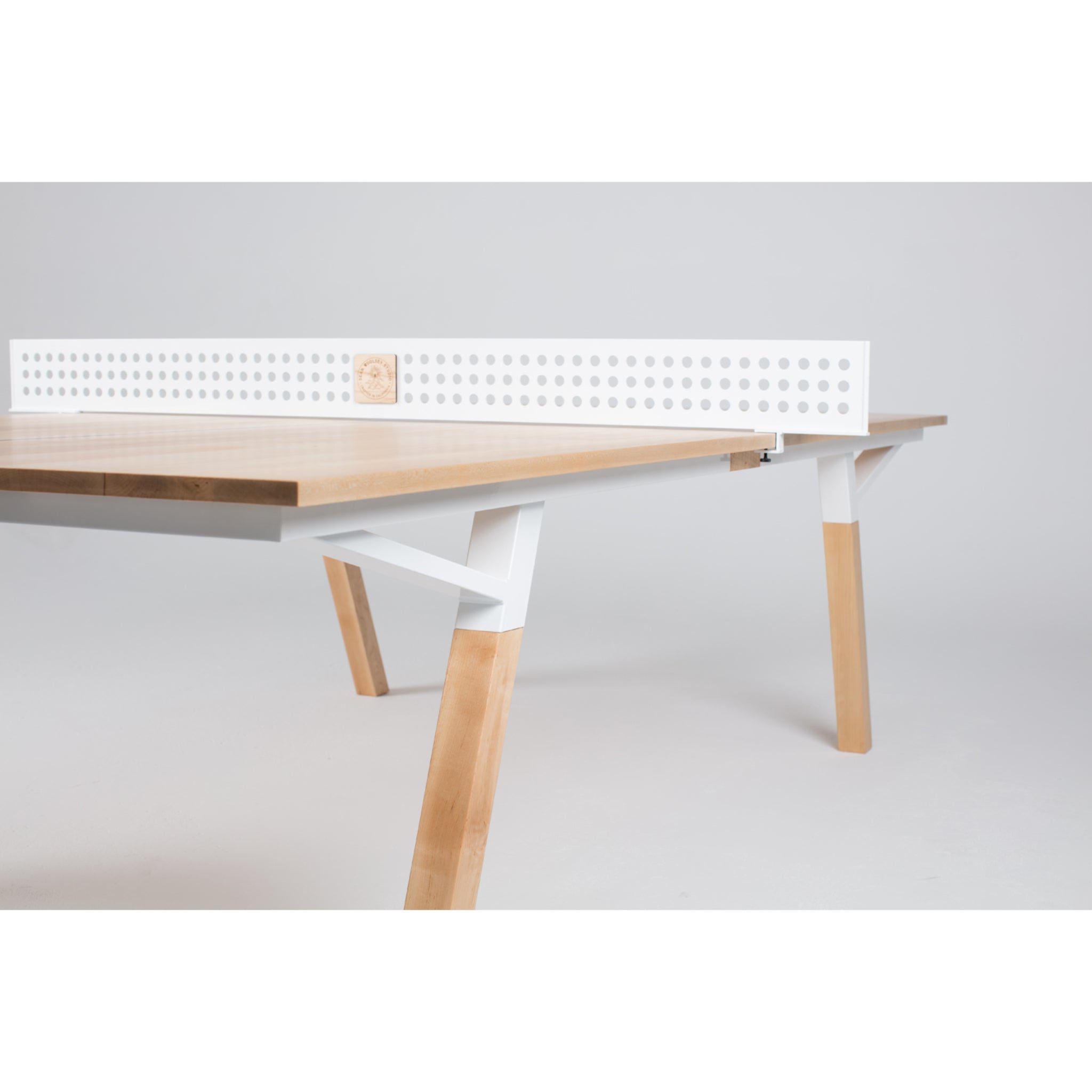 Solid wood ping pong table with minimalist modern design