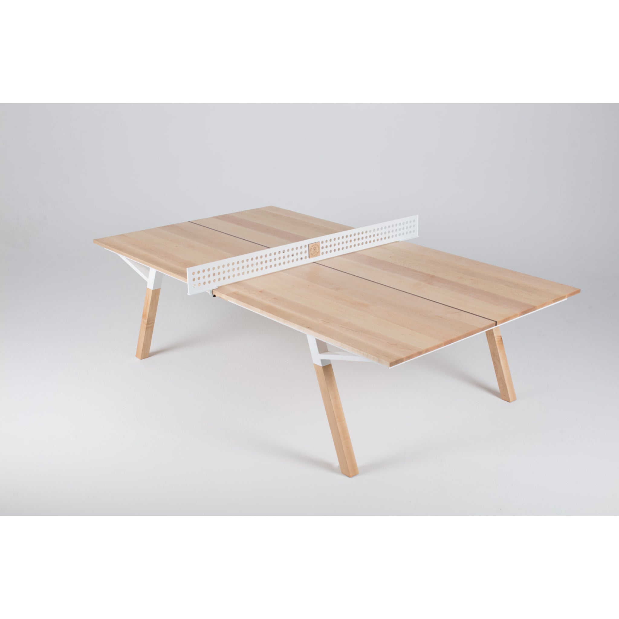 Luxury convertible ping pong dining table with removable steel net in maple