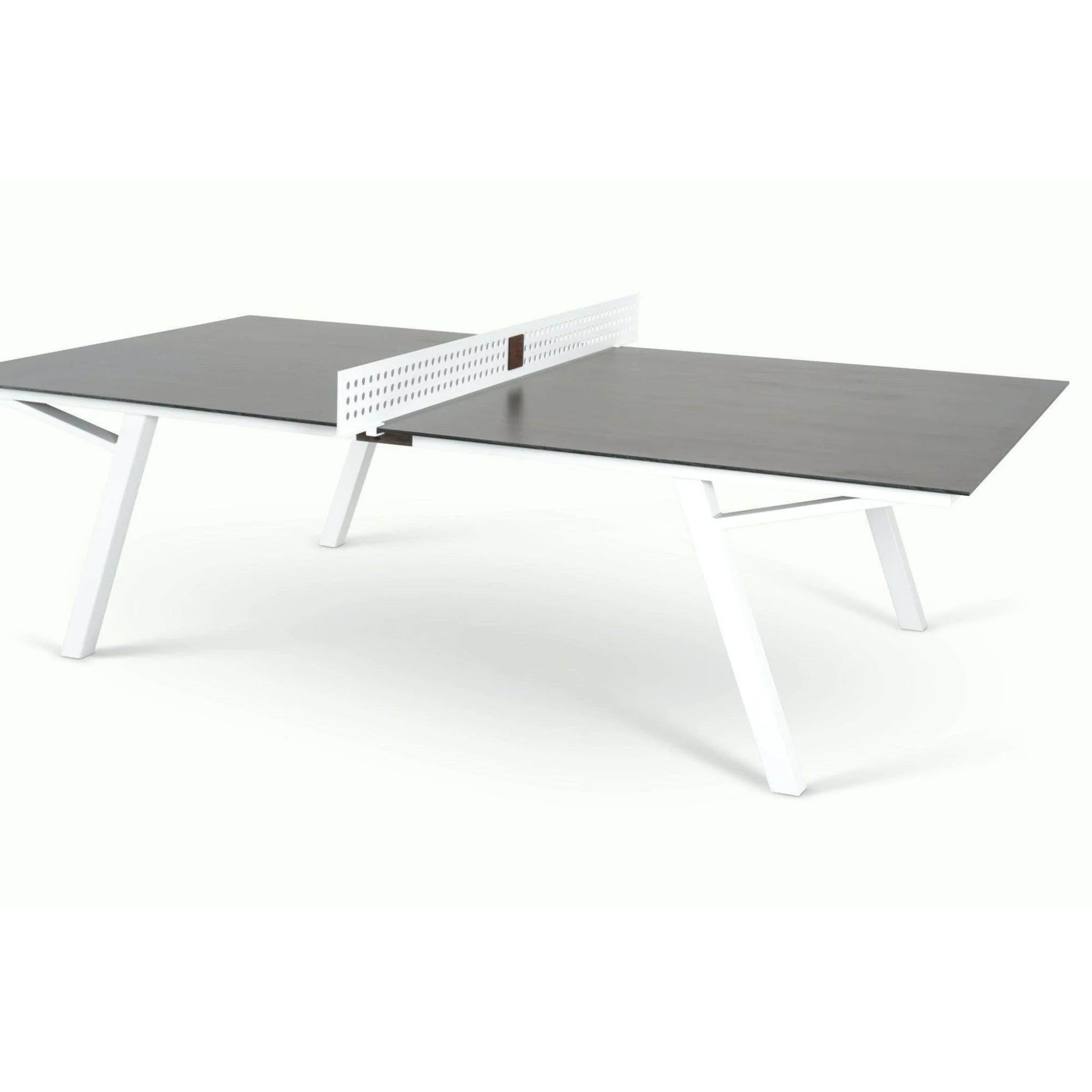Woolsey outdoor ping pong table with Formica compact top and black steel base