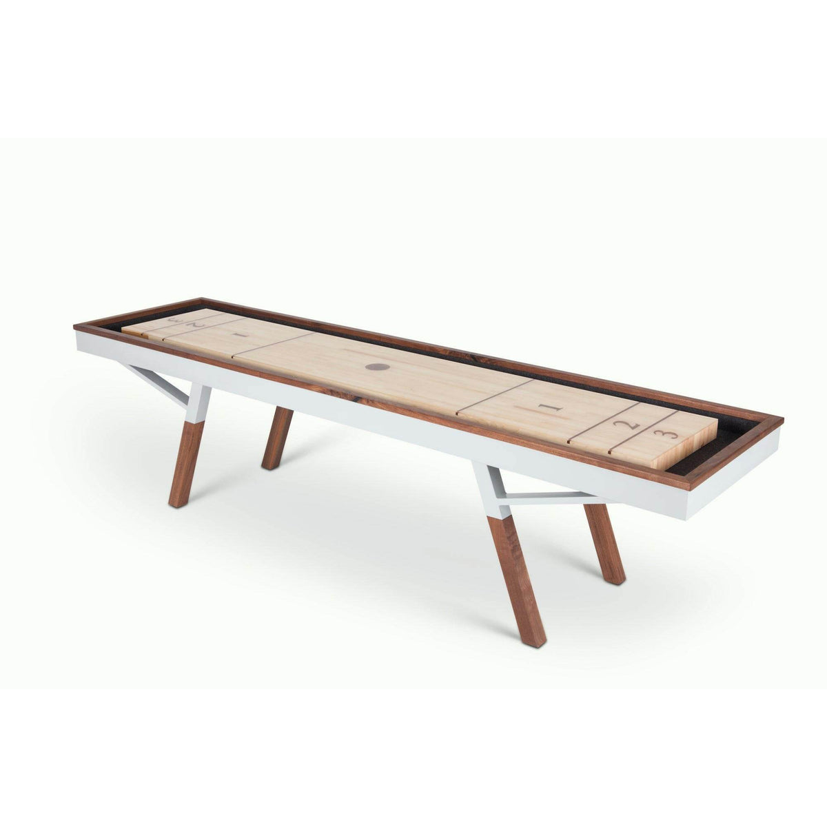Indoor shuffleboard table long plank rock maple top smooth playing surface