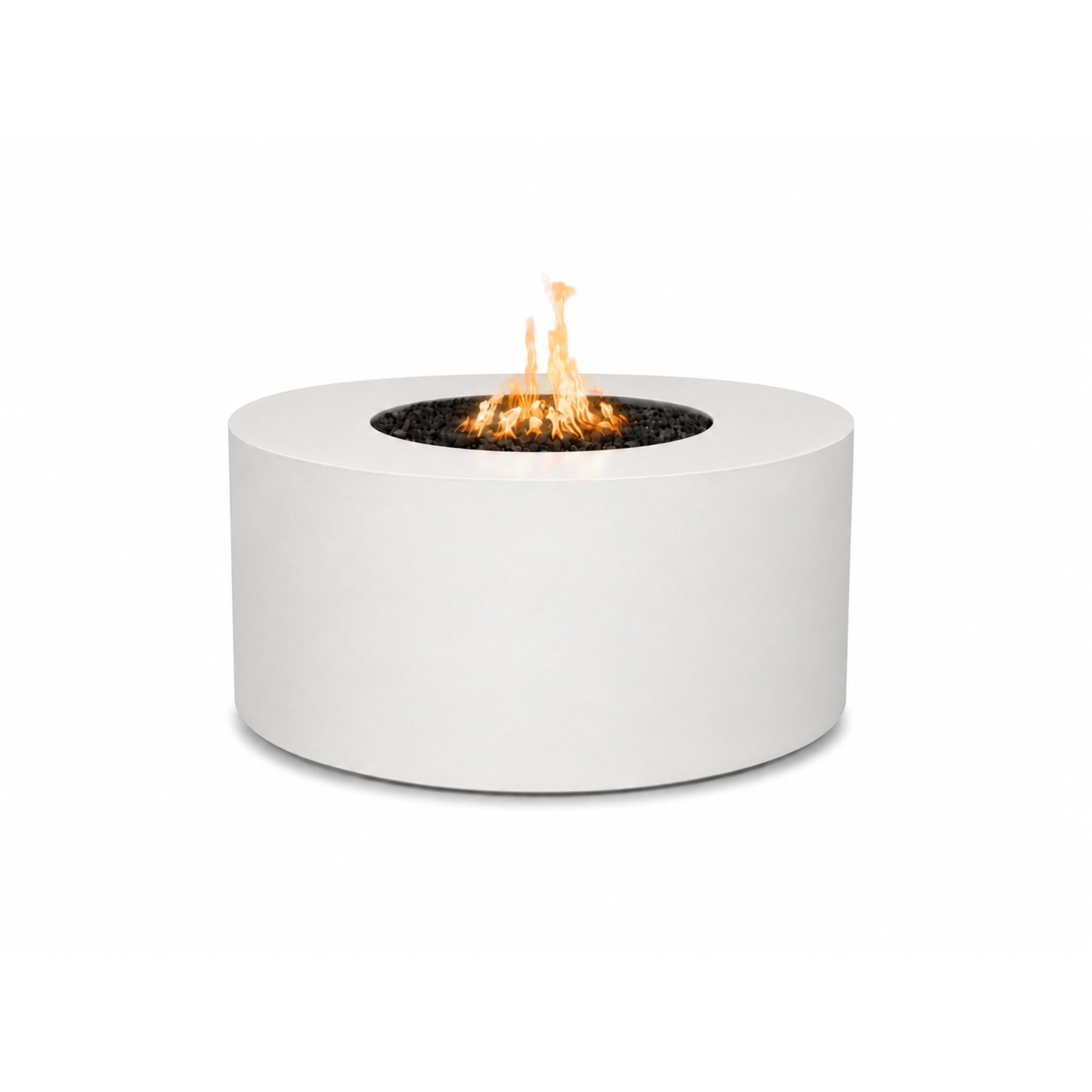 White Unity Round Gas Fire PIt in 48" width