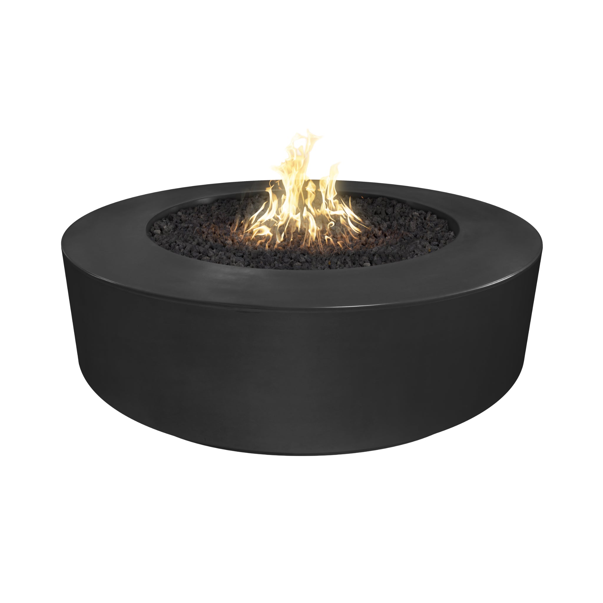 Florence Round Fire Pit, 72 inch, Black finish