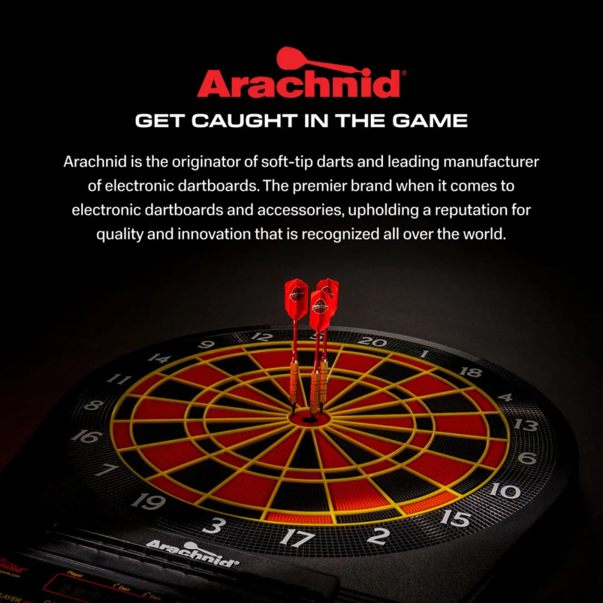 Arachnid electronic dartboard with NylonTough segments and micro-thin dividers