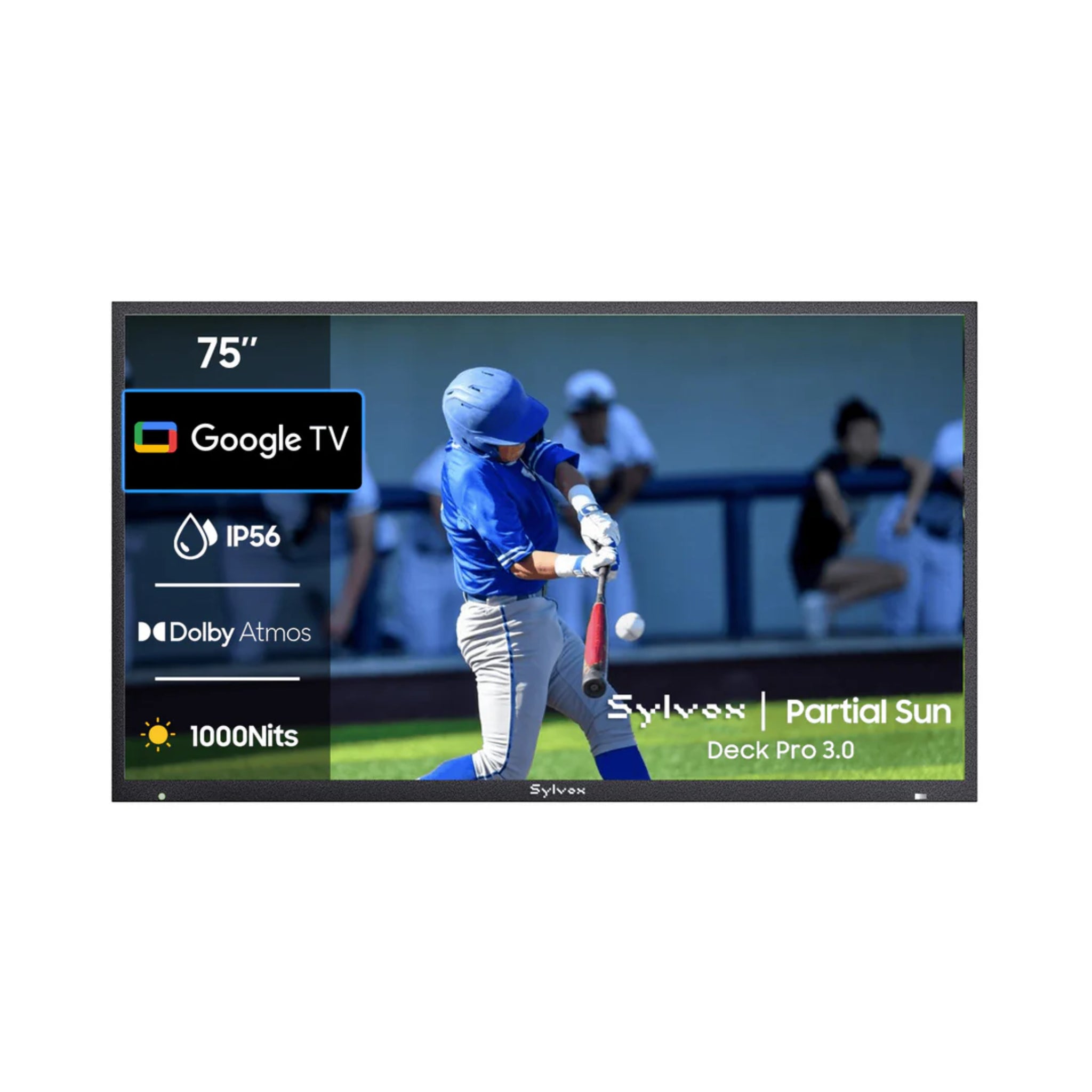 Sylvox 75" Outdoor Waterproof Google TV - Deck Pro 2.0 | Partial Sun Collection - Outdoor TV - Sylvox